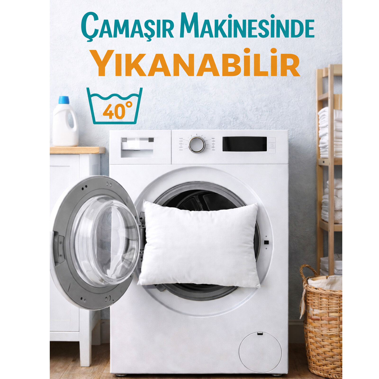 Boncuk Silikon Elyaf Dolgulu Bebek Yastığı 35x45 cm – Beyaz Boncuk Silikon Elyaf Dolgulu Bebek Yastığı 35x45 cm – Beyaz