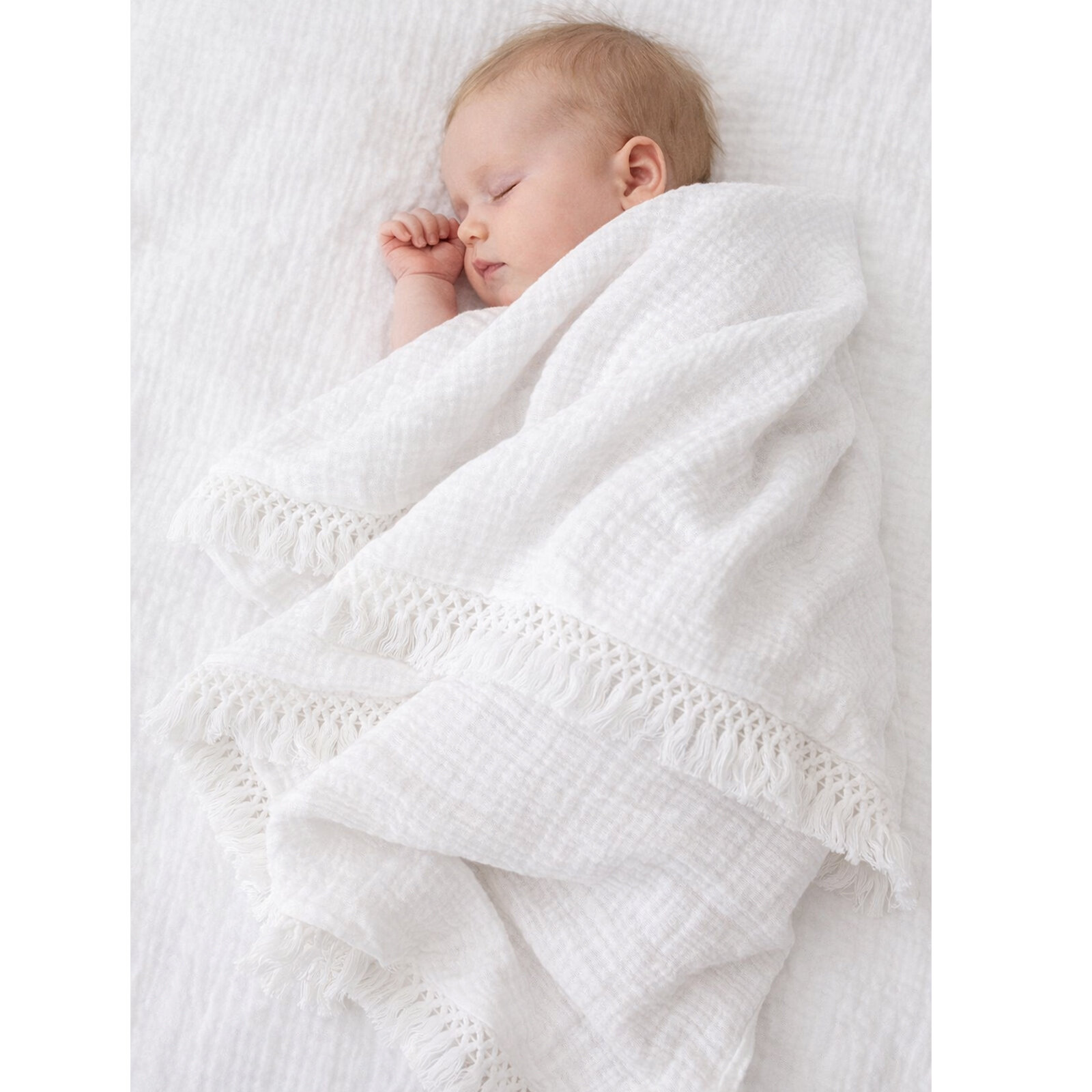 4 Katlı Müslin Bebek Battaniyesi 110x110 cm – Nefes Alan %100 Pamuk