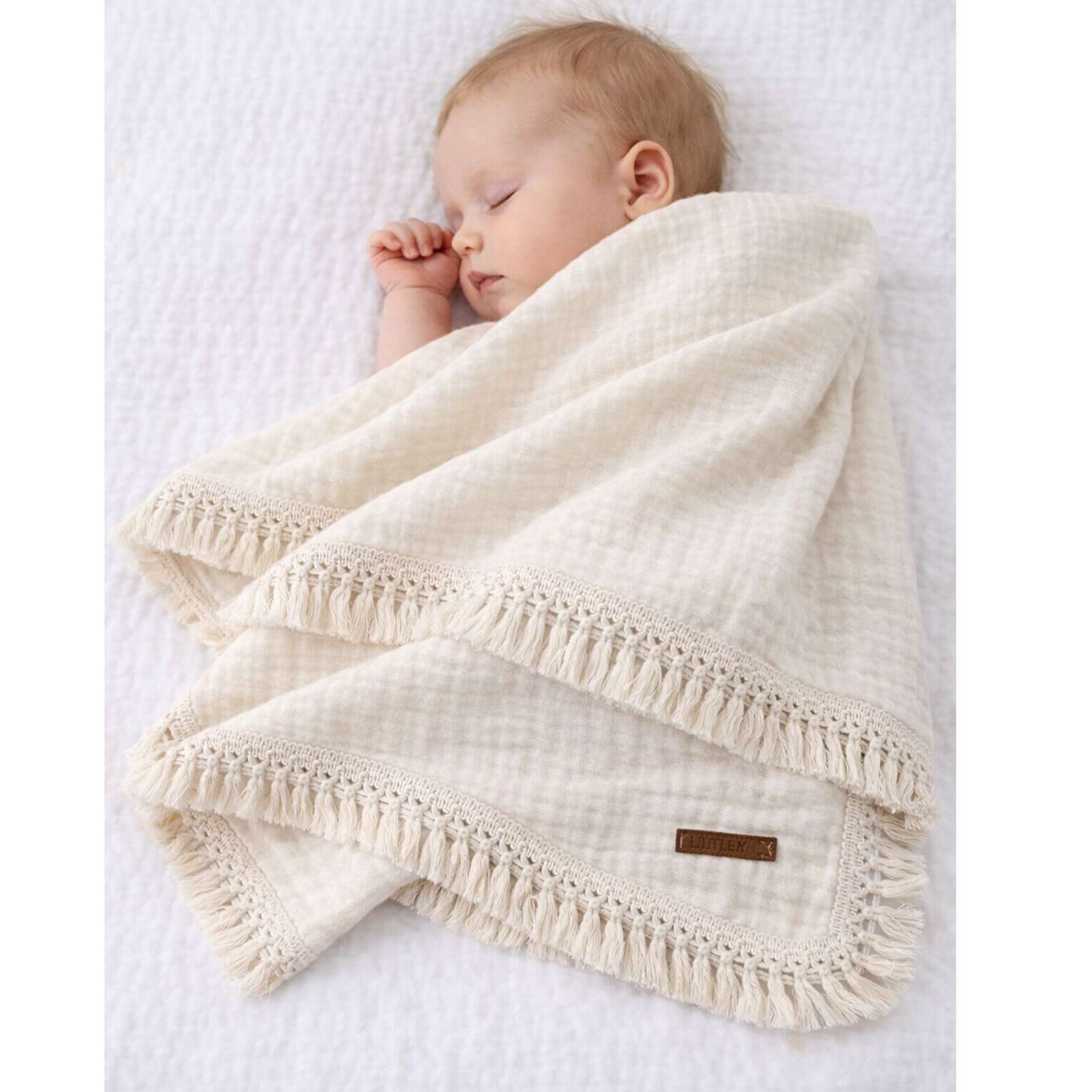 4 Katlı Müslin Bebek Battaniyesi 110x110 cm – Nefes Alan %100 Pamuk