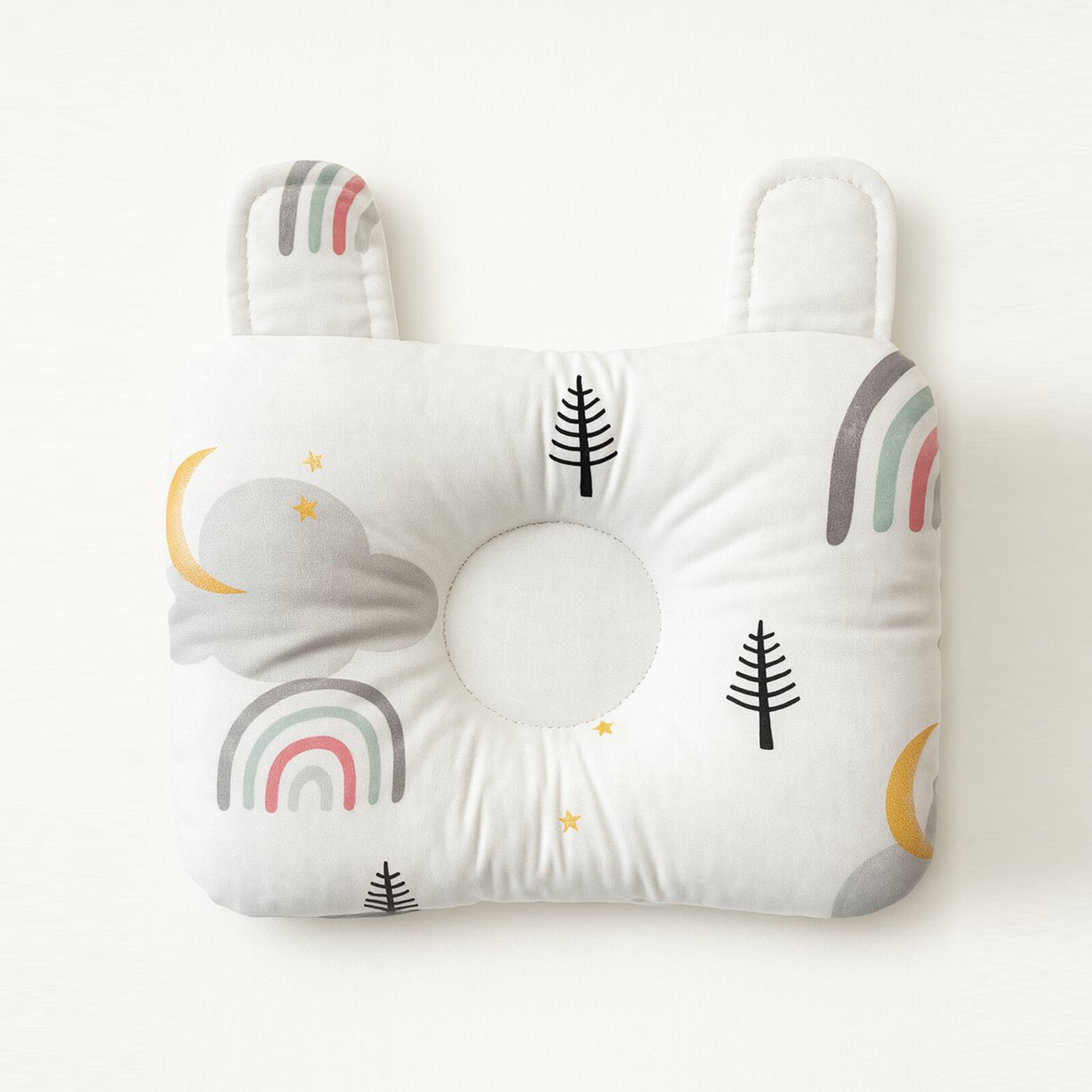 0–12 Ay Rainbow Desenli Düzleşme Önleyici Bebek Kafa Yastığı