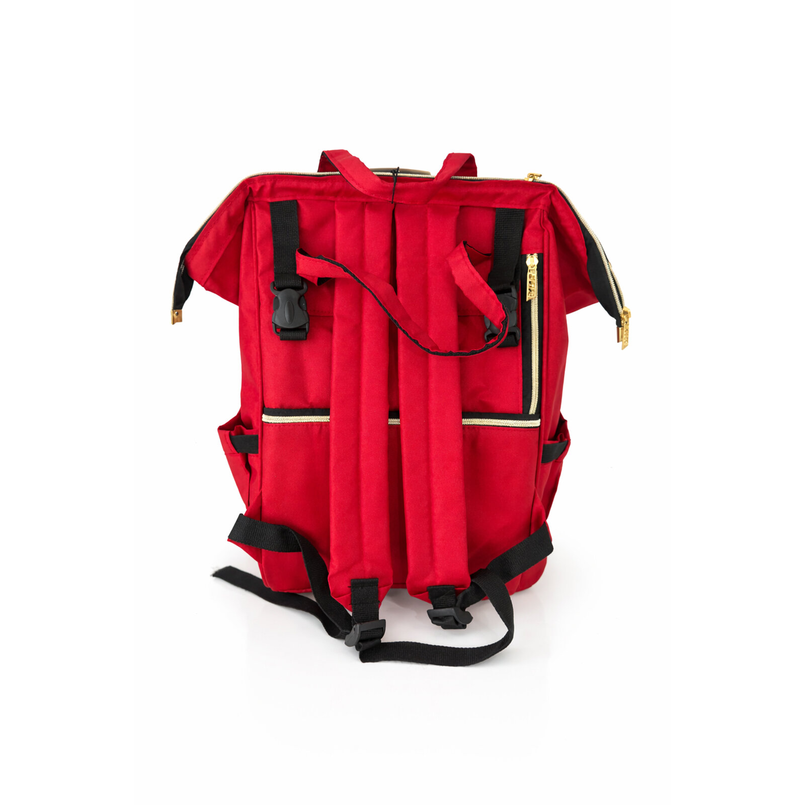 Kırmızı Anne Bebek Bakım Sırt Çantası – Çok Bölmeli, Askılı ve Taşıma Aparatlı