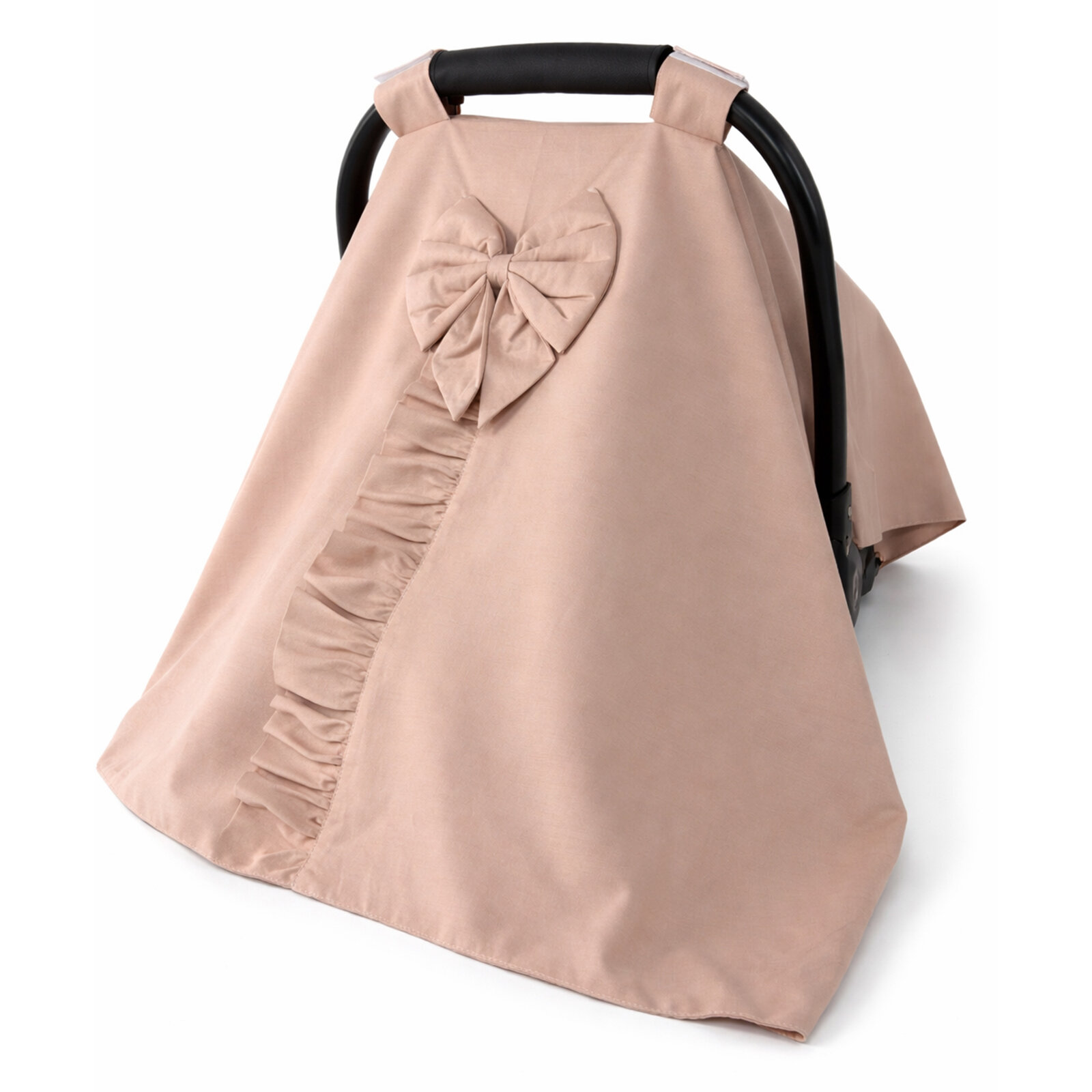 Fırfırlı Puset Örtüsü, Puset Minderi & Puset Çarşafı – Kahve 