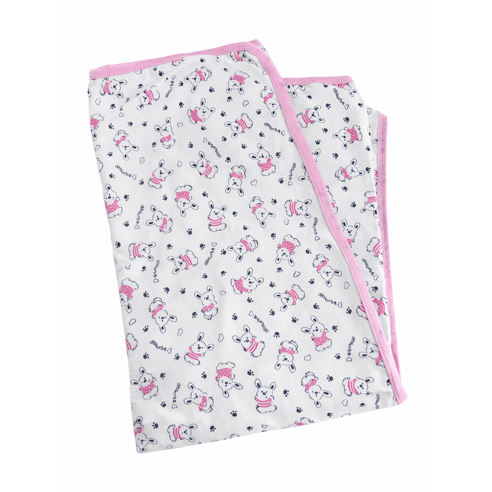 75x85 cm Tek Kat Penye Bebek Battaniyesi – Pembe Kenarlı