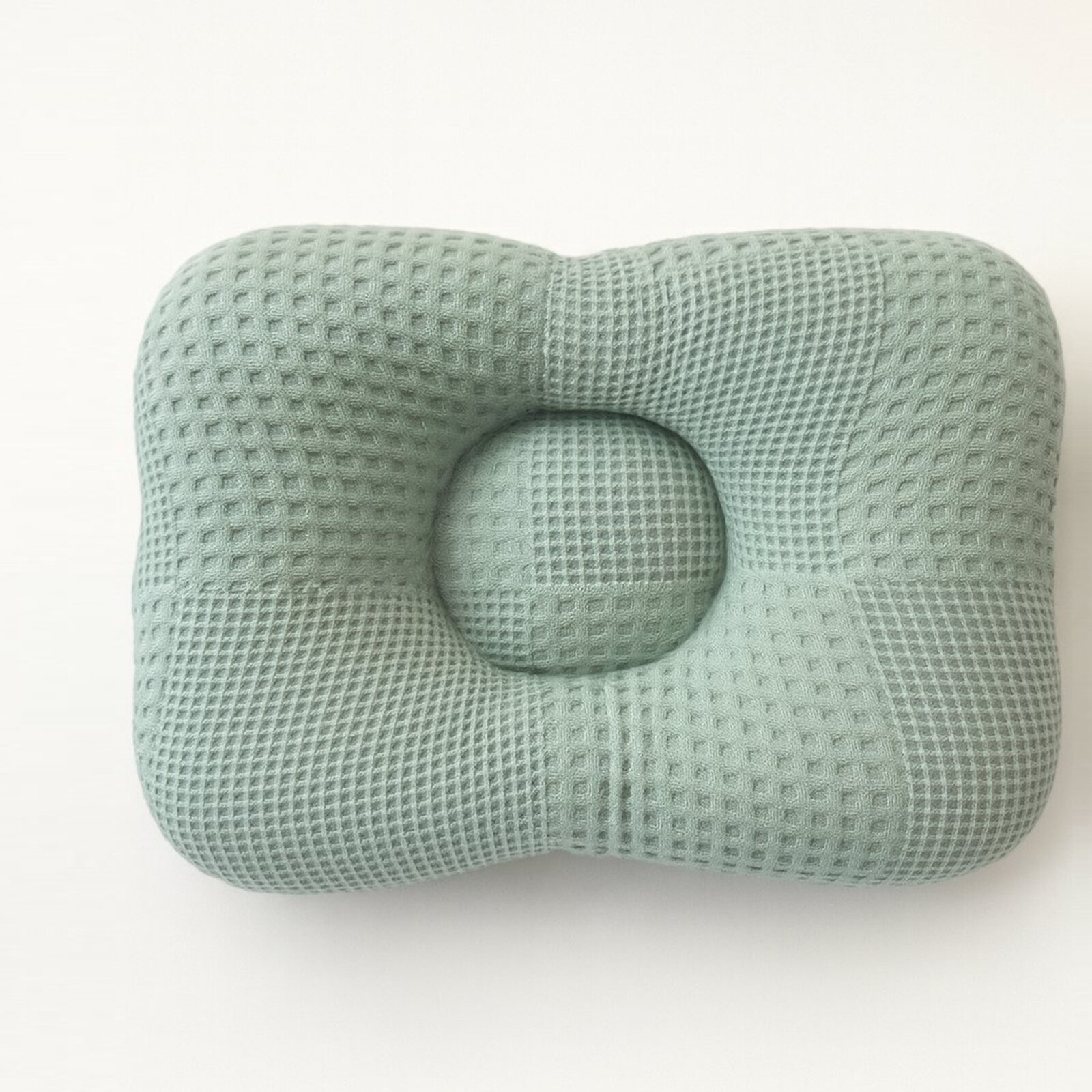 0–12 Ay Yeşil Waffle Düzleşme Önleyici Bebek Kafa Yastığı