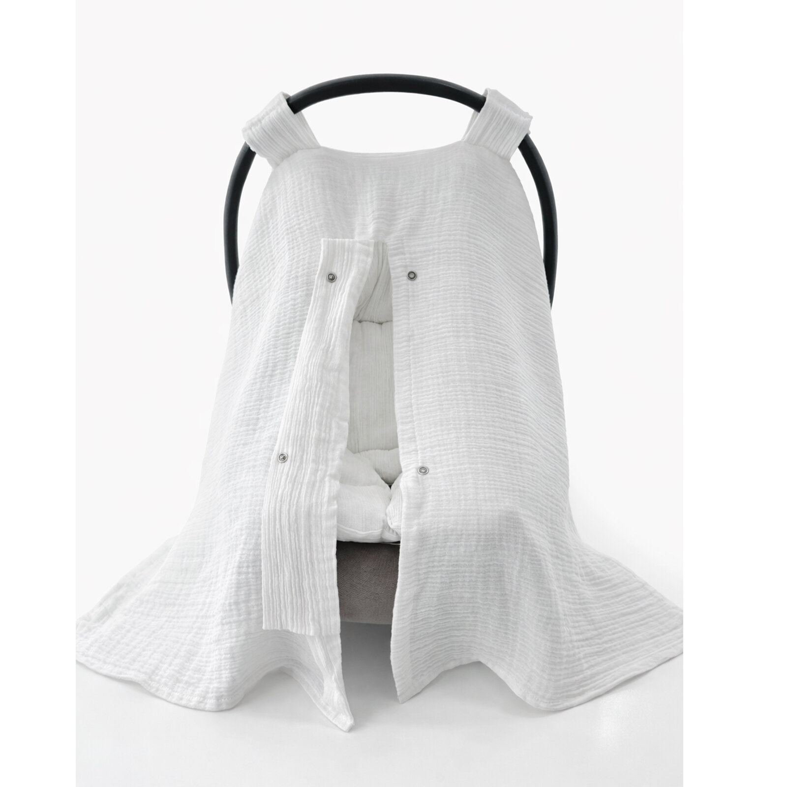 Beyaz 2 Katlı Müslin Puset Örtüsü ve Puset Minderi Seti