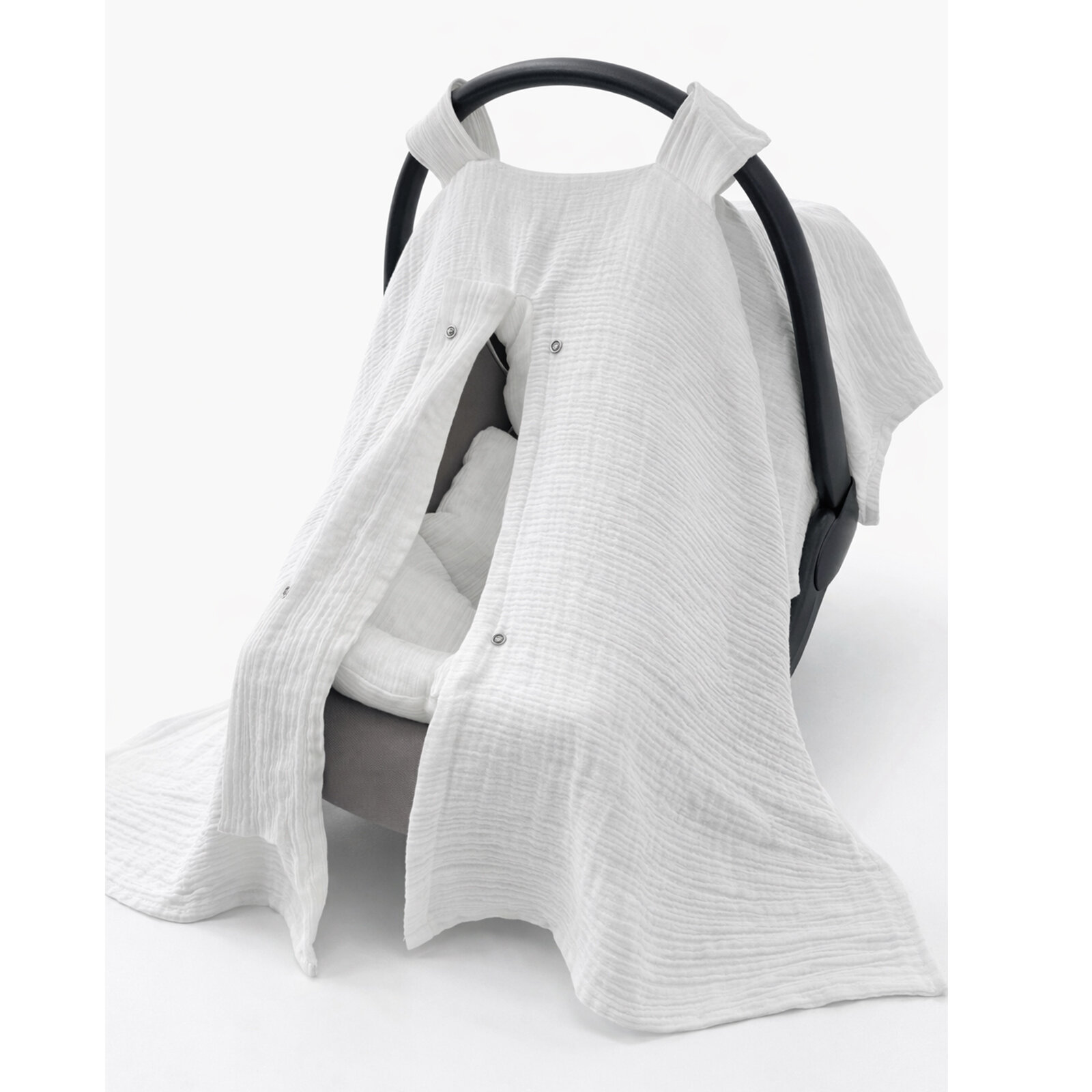 Beyaz 2 Katlı Müslin Puset Örtüsü ve Puset Minderi Seti