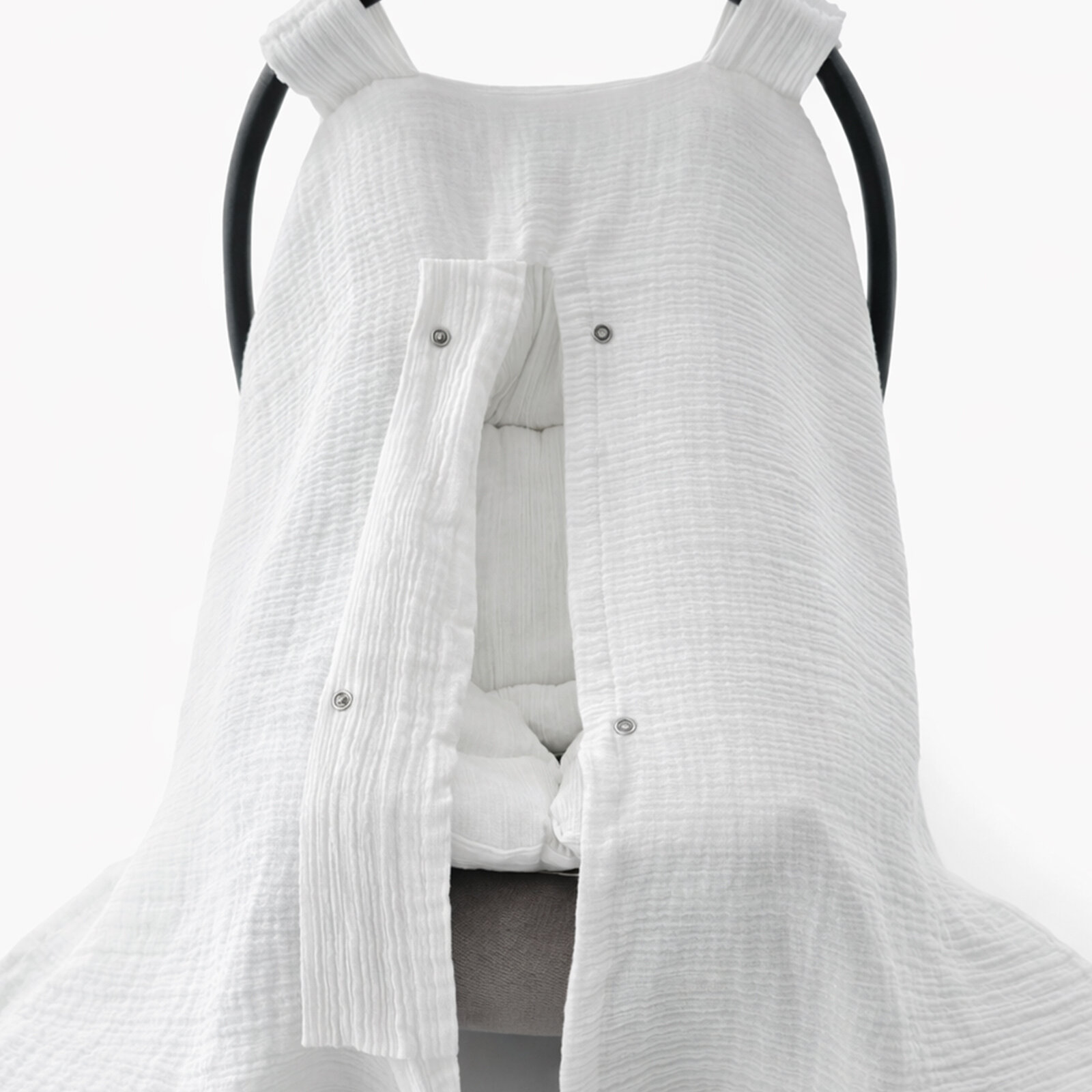 Beyaz 2 Katlı Müslin Puset Örtüsü ve Puset Minderi Seti