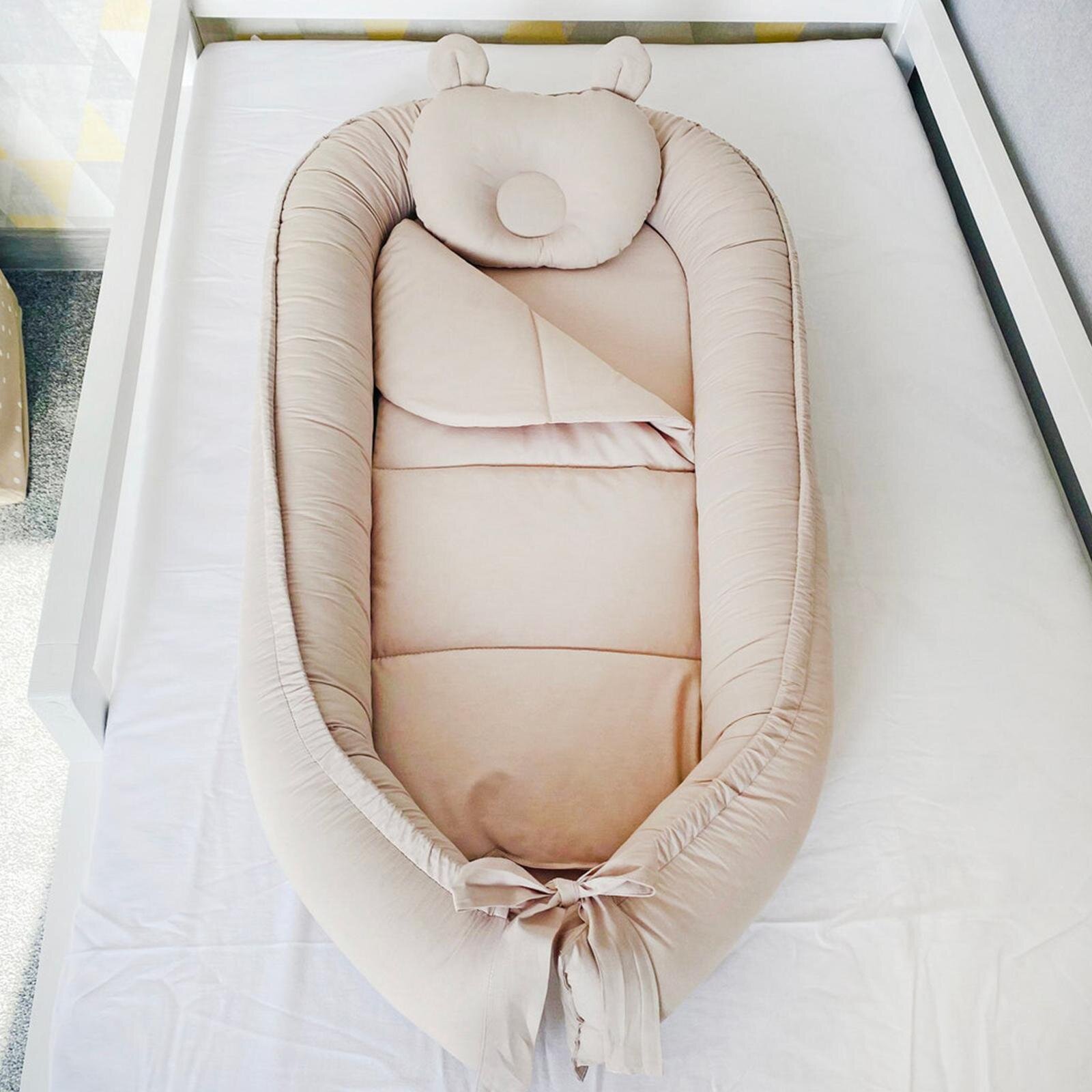 Minimal Bej Ayıcık Babynest - Şık, Rahat ve Kusursuz Koruma