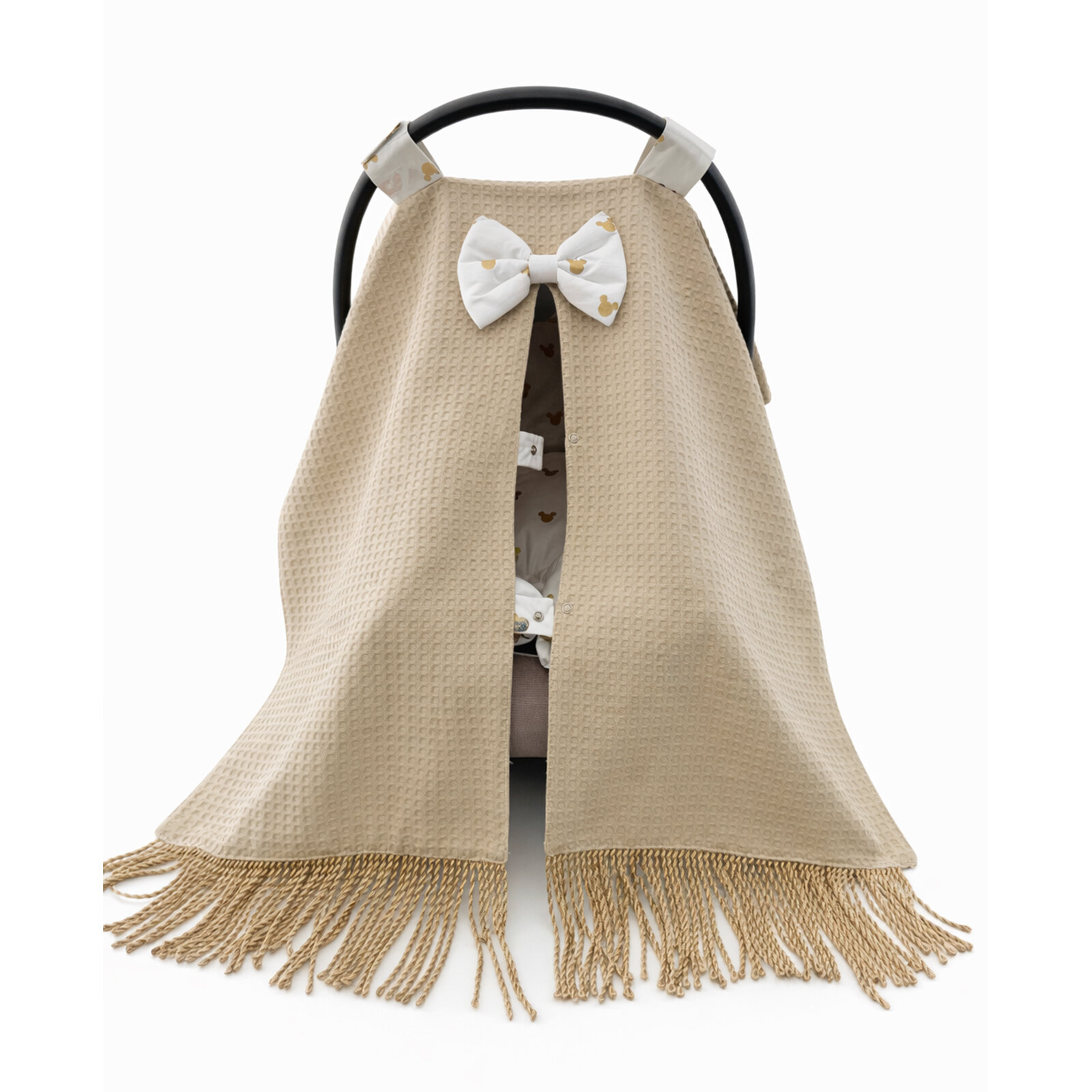 Gold Micky Puset Örtüsü ve Puset Minderi Gold Saçaklı Lüx Model Gold Micky Puset Örtüsü ve Puset Minderi Gold Saçaklı Lüx Model