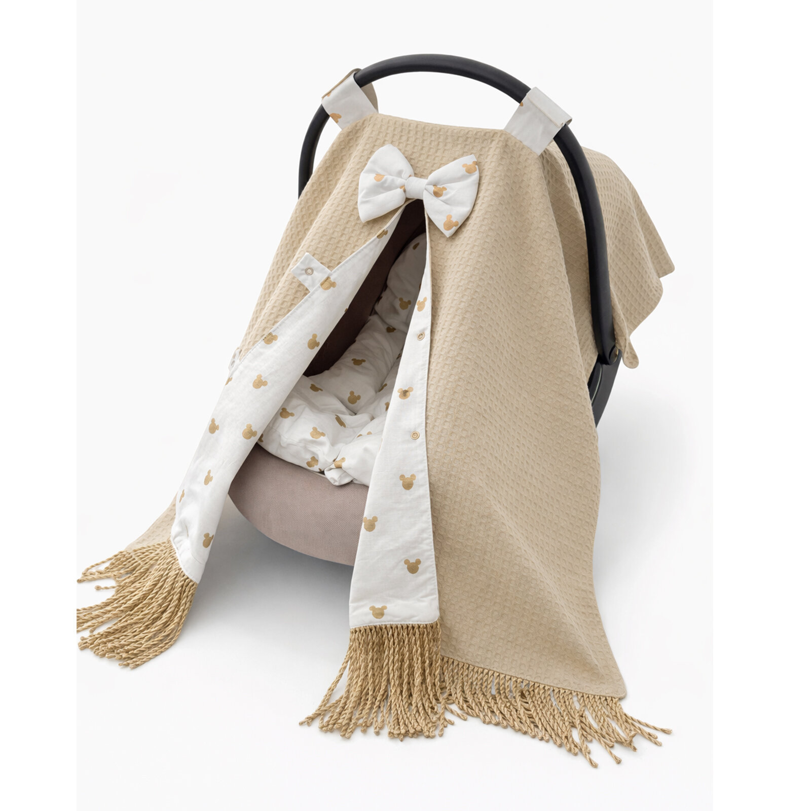 Gold Micky Puset Örtüsü ve Puset Minderi Gold Saçaklı Lüx Model Gold Micky Puset Örtüsü ve Puset Minderi Gold Saçaklı Lüx Model