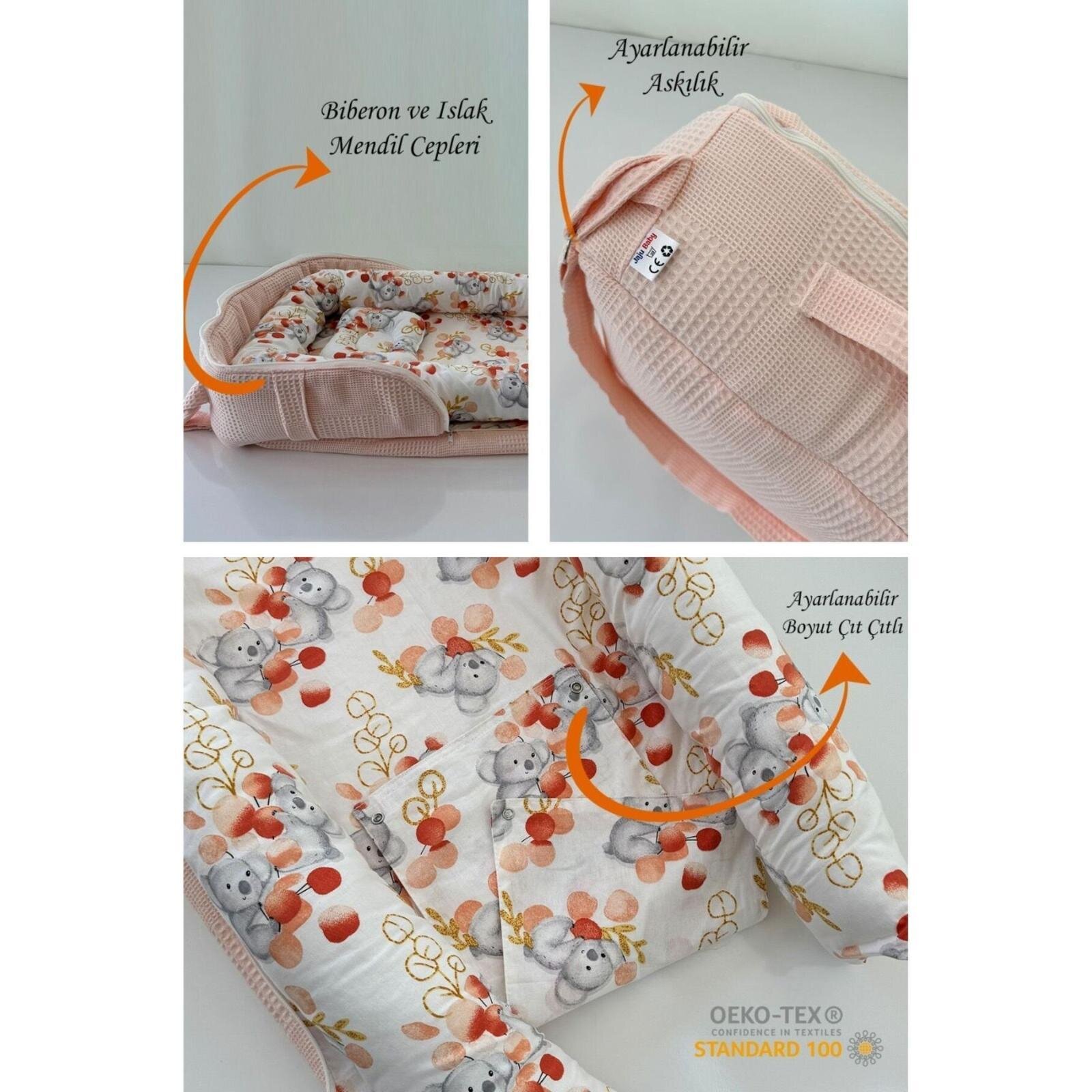 Taşınabilir Anne Yanı Çantalı Babynest Sevimli Hayvan Anne Yanı Baby Nest