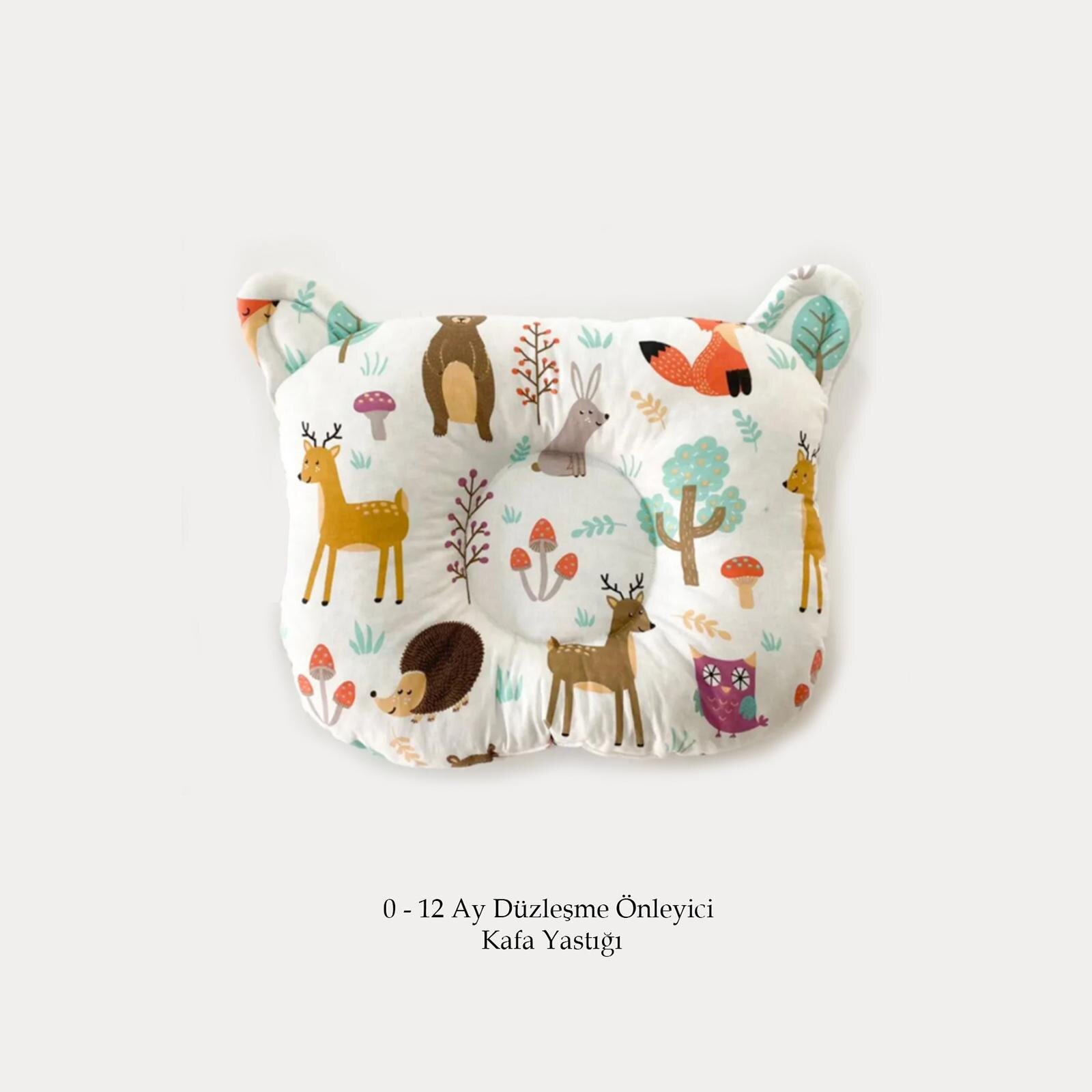 Orman Kulaklı Kafa Yastığı Yeni Doğan Kafa Şekillendirici Destek Yastığı 0–12 Ay