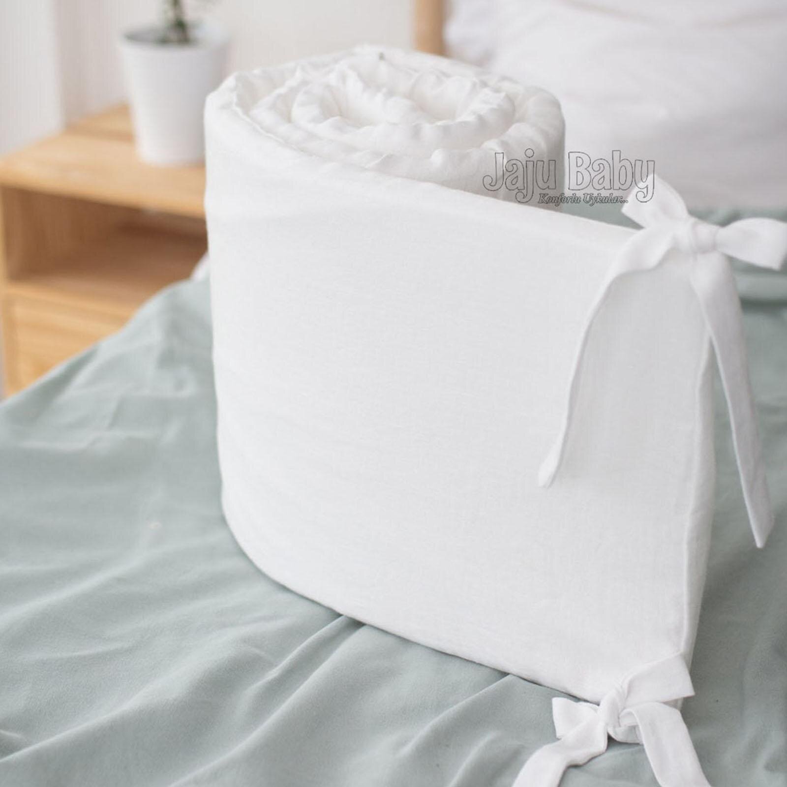 Beyaz (4 Kenar) Beşik Kenar Koruma - Güvenli Yatış Yastığı Yatak Bariyer