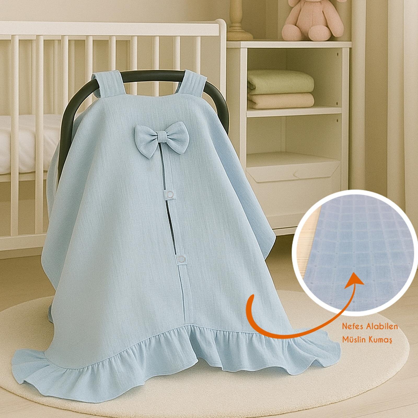 Tek Katlı Mavi Müslin Puset Örtüsü – Nefes Alabilen Ultra Hafif Kumaş Tek Katlı Mavi Müslin Puset Örtüsü – Nefes Alabilen Ultra Hafif Kumaş