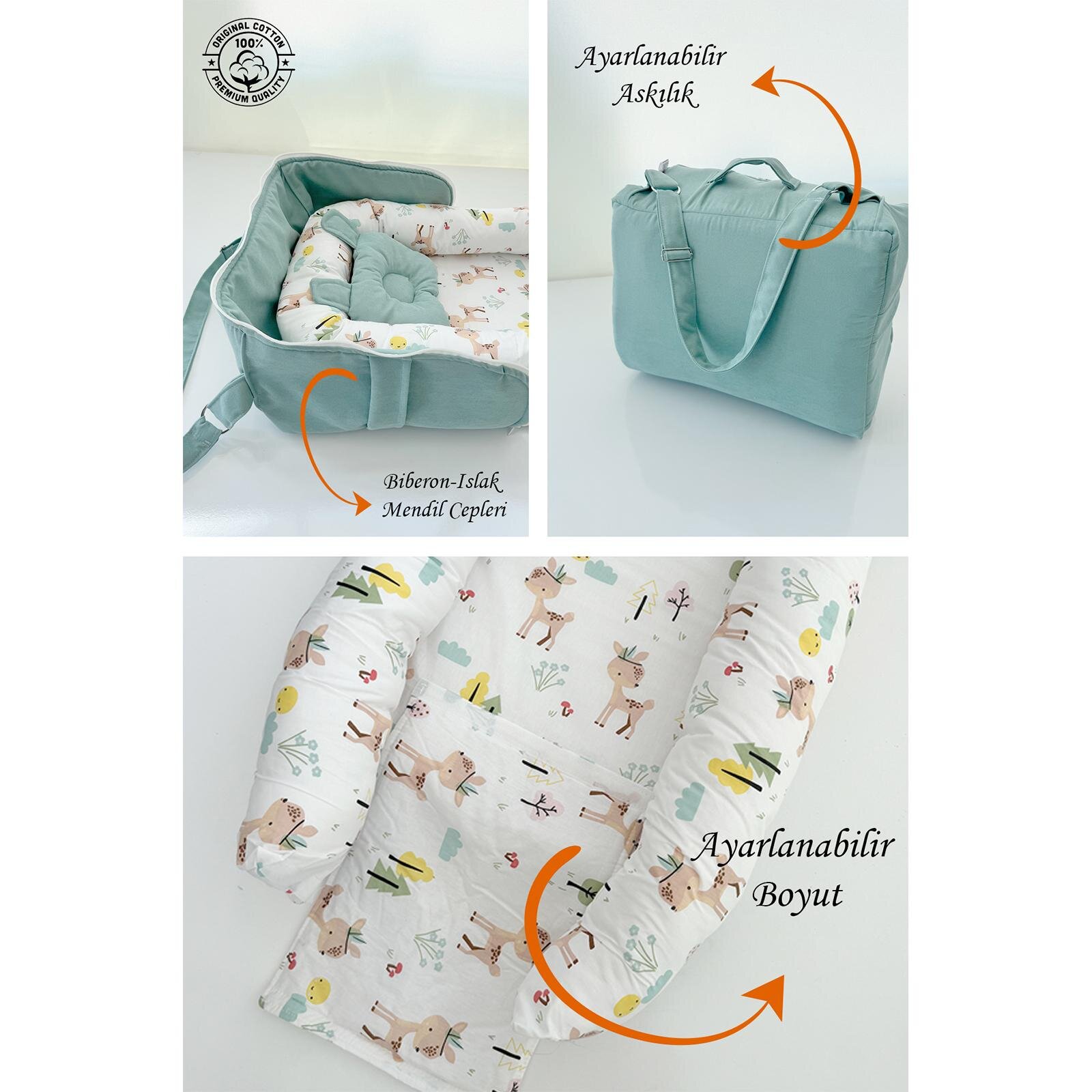 Yeşil Ceylan Taşıma Çantalı Bebek Babynesti – Yumuşak ve Ergonomik Tasarım Yeşil Ceylan Taşıma Çantalı Bebek Babynesti – Yumuşak ve Ergonomik Tasarım