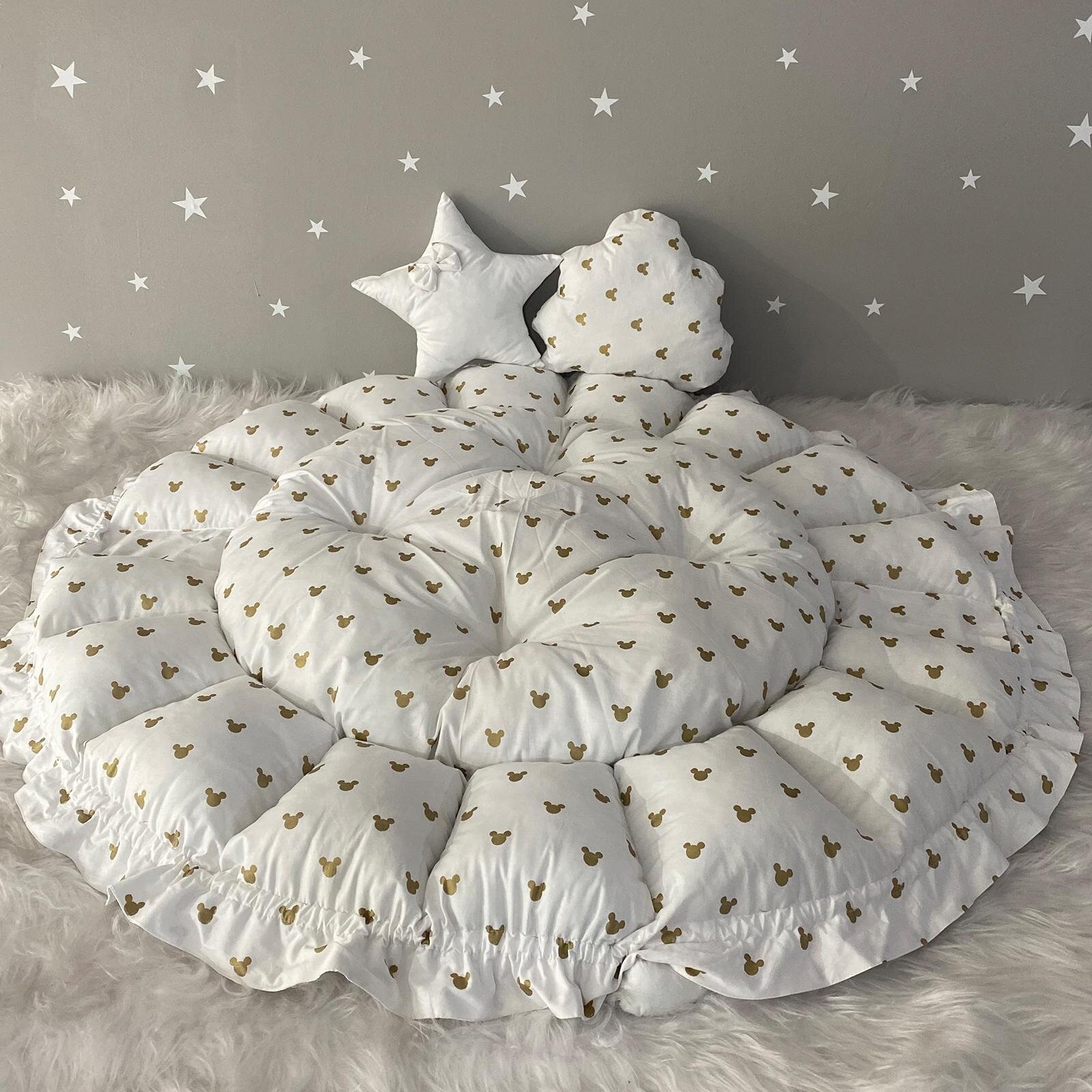 Gold Micky Cibinlik Tüllü Oyun Minderi - Açılır Kapanır Babynest