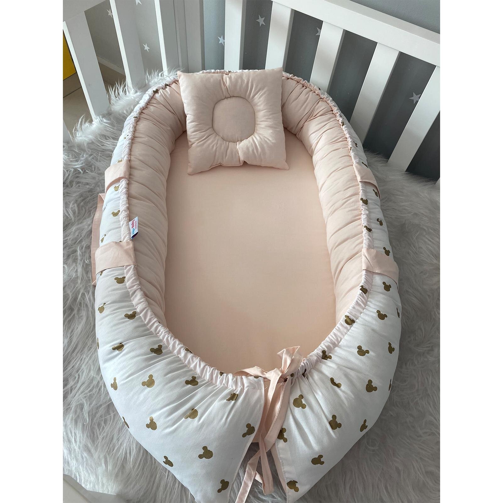 Gold Micky Somon Lüx Babynest Anne Yanı Yatak