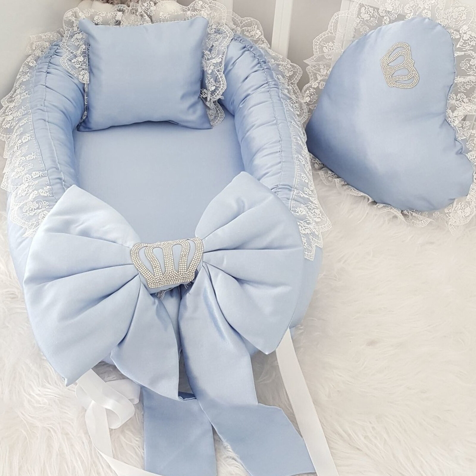 Mavi Bebek Mevlüt Seti & Bebek Takı Yastığı - Güvenli Babynest