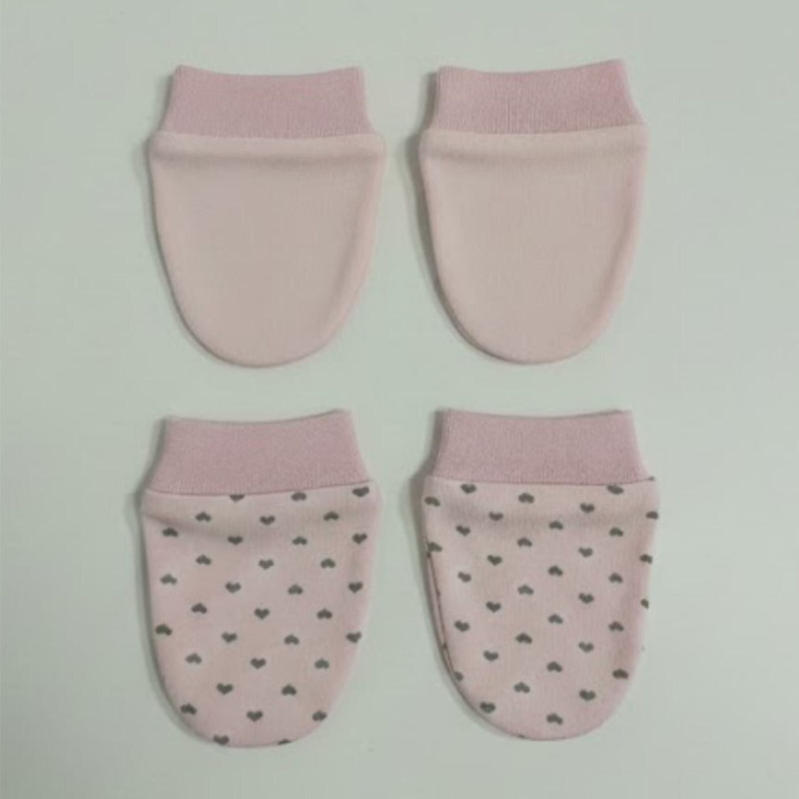 %100 Pamuklu 2'li Eldiven Seti - Pembe / Kalpli %100 Pamuklu 2'li Eldiven Seti - Pembe / Kalpli