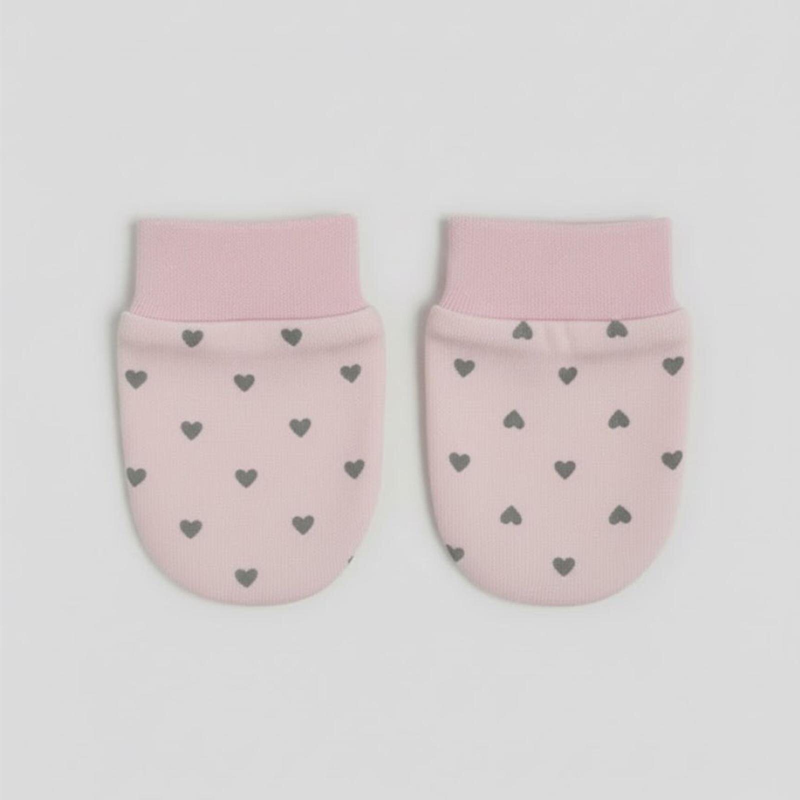 %100 Pamuklu 2'li Eldiven Seti - Pembe / Kalpli %100 Pamuklu 2'li Eldiven Seti - Pembe / Kalpli