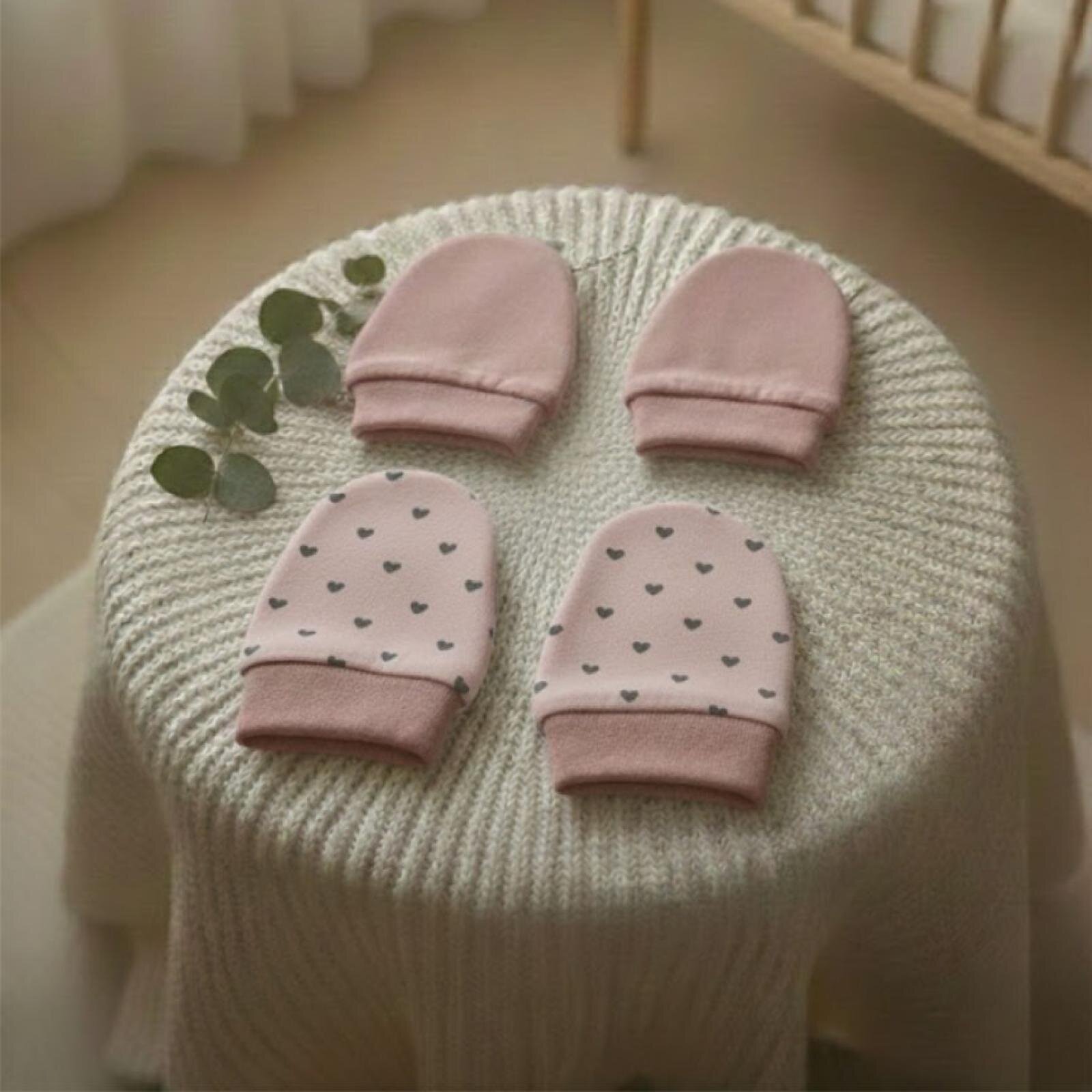 %100 Pamuklu 2'li Eldiven Seti - Pembe / Kalpli %100 Pamuklu 2'li Eldiven Seti - Pembe / Kalpli