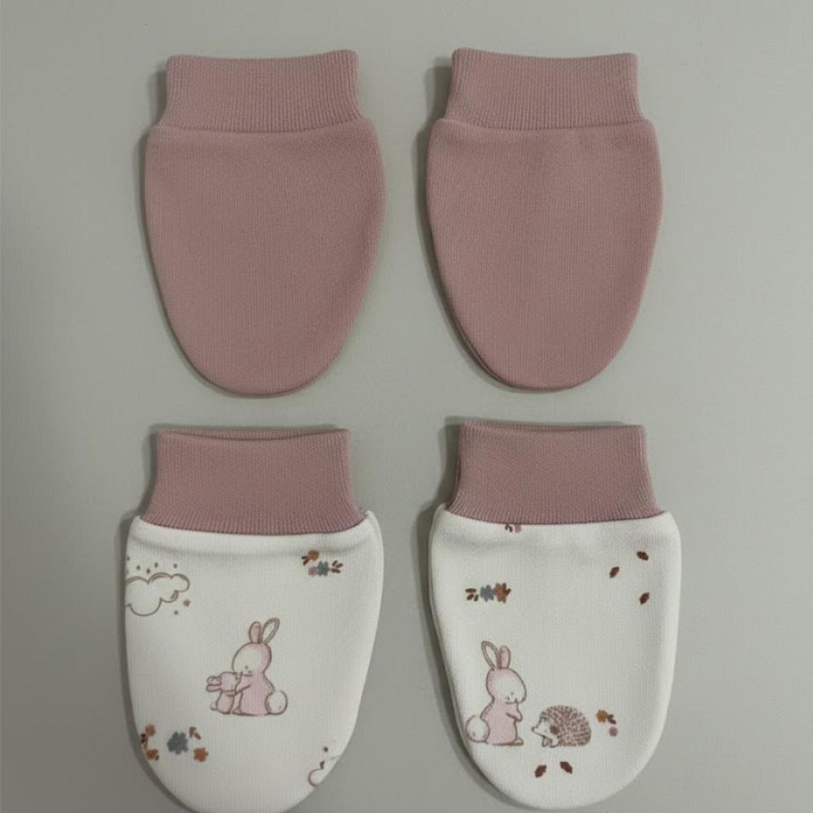 %100 Pamuklu 2'li Eldiven Seti - Pembe / Tavşanlı %100 Pamuklu 2'li Eldiven Seti - Pembe / Tavşanlı