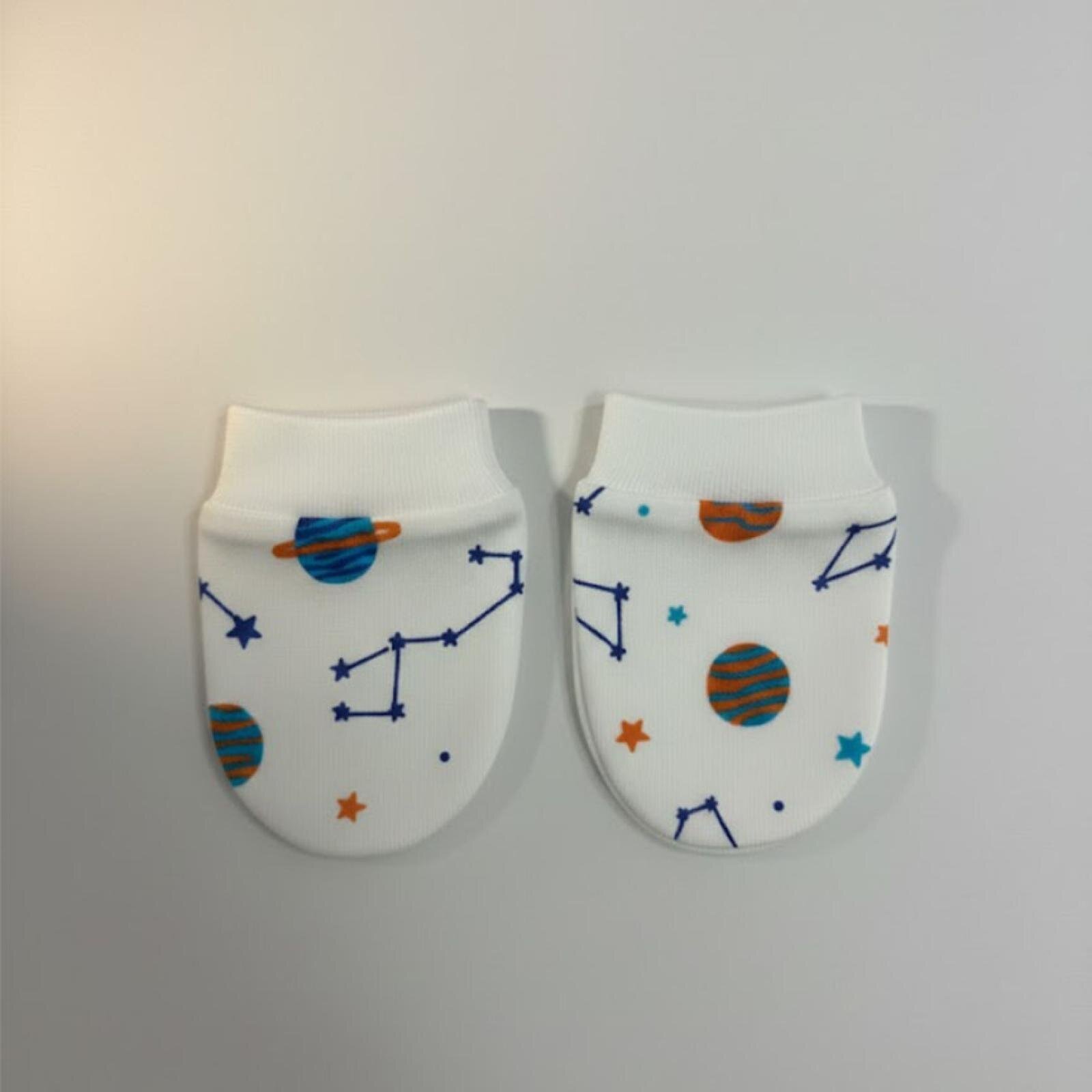 %100 Pamuklu 2'li Eldiven Seti - Mavi / Gezegenler %100 Pamuklu 2'li Eldiven Seti - Mavi / Gezegenler