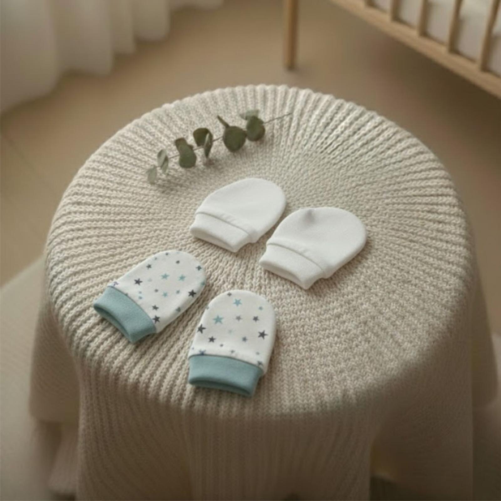 %100 Pamuklu 2'li Eldiven Seti - Beyaz / Yıldızlar %100 Pamuklu 2'li Eldiven Seti - Beyaz / Yıldızlar