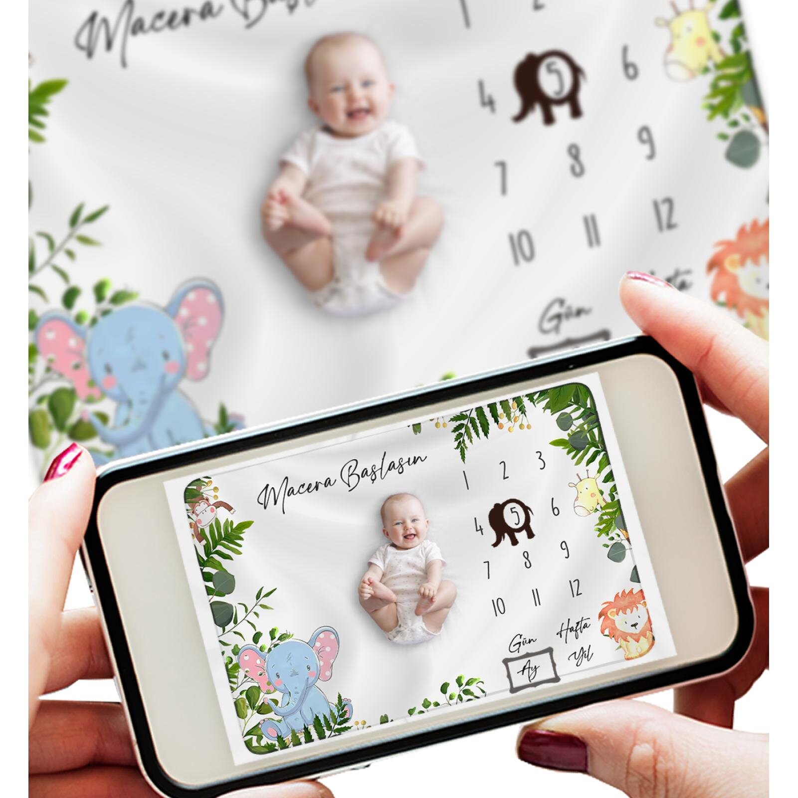 Bebek Hediyelik Aylık Anı Battaniyesi (150x100cm) - Aylık Konsept Fotoğraf Çekim Örtüsü, Anı Kartları, Yeni Doğan Hediye Seti Bebek Hediyelik Aylık Anı Battaniyesi (150x100cm) - Aylık Konsept Fotoğraf Çekim Örtüsü, Anı Kartları, Yeni Doğan Hediye Seti