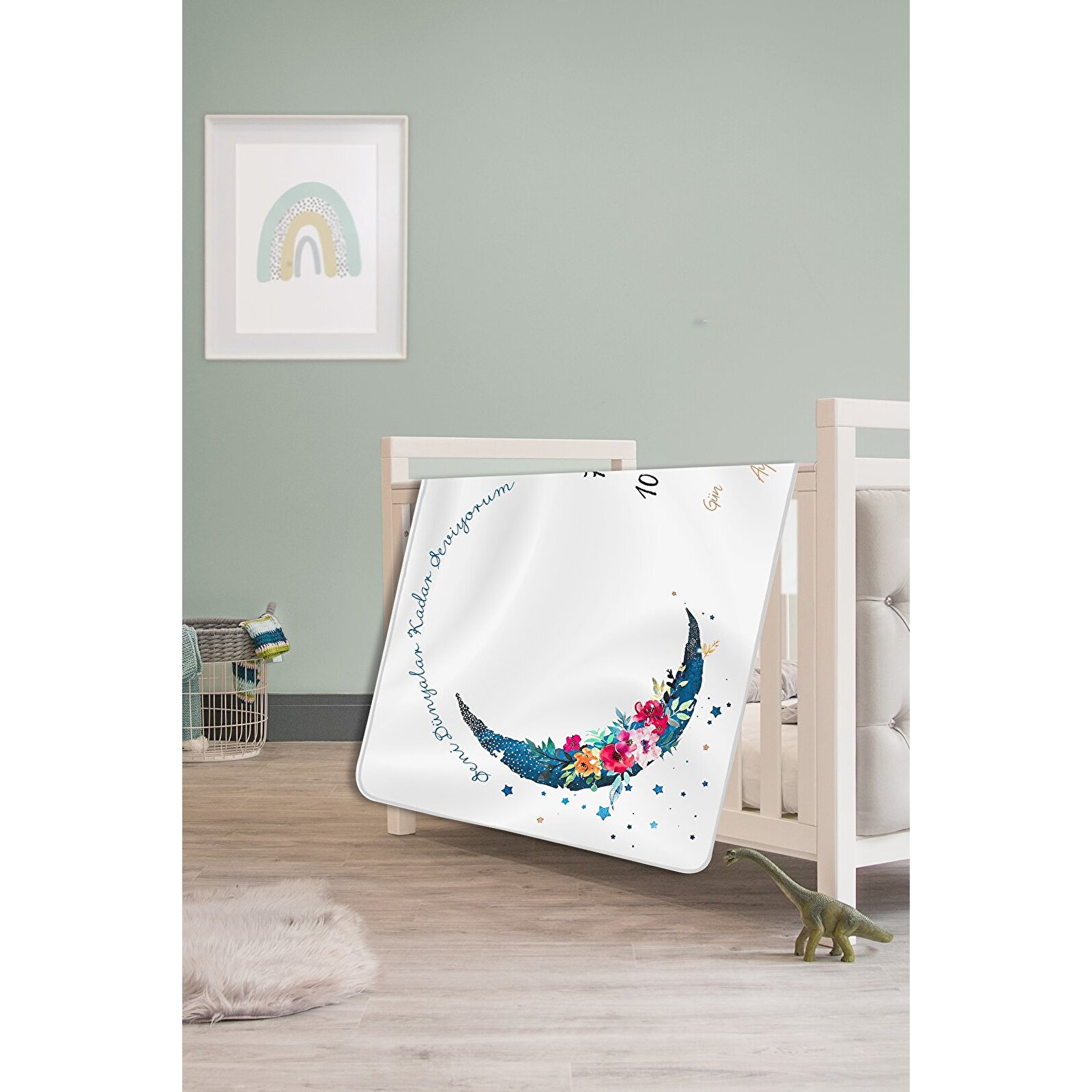 Yenidoğan Hastane Çıkış Hediyeleri, Kız Bebek İçin Anı Battaniyesi, 12’li Aylık Ay Dönümü İşaretleri