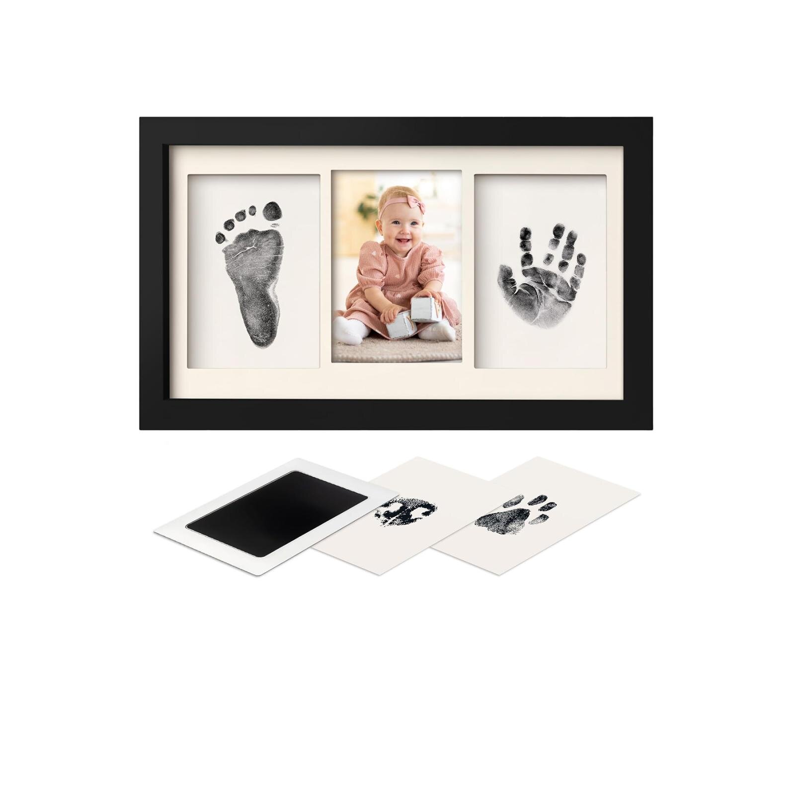 Bebek El Ayak İzi Seti, Erkek Kız Yenidoğan Bebek Hediyesi, Temaszız Mürekkep Baskı Seti (2 Adet)