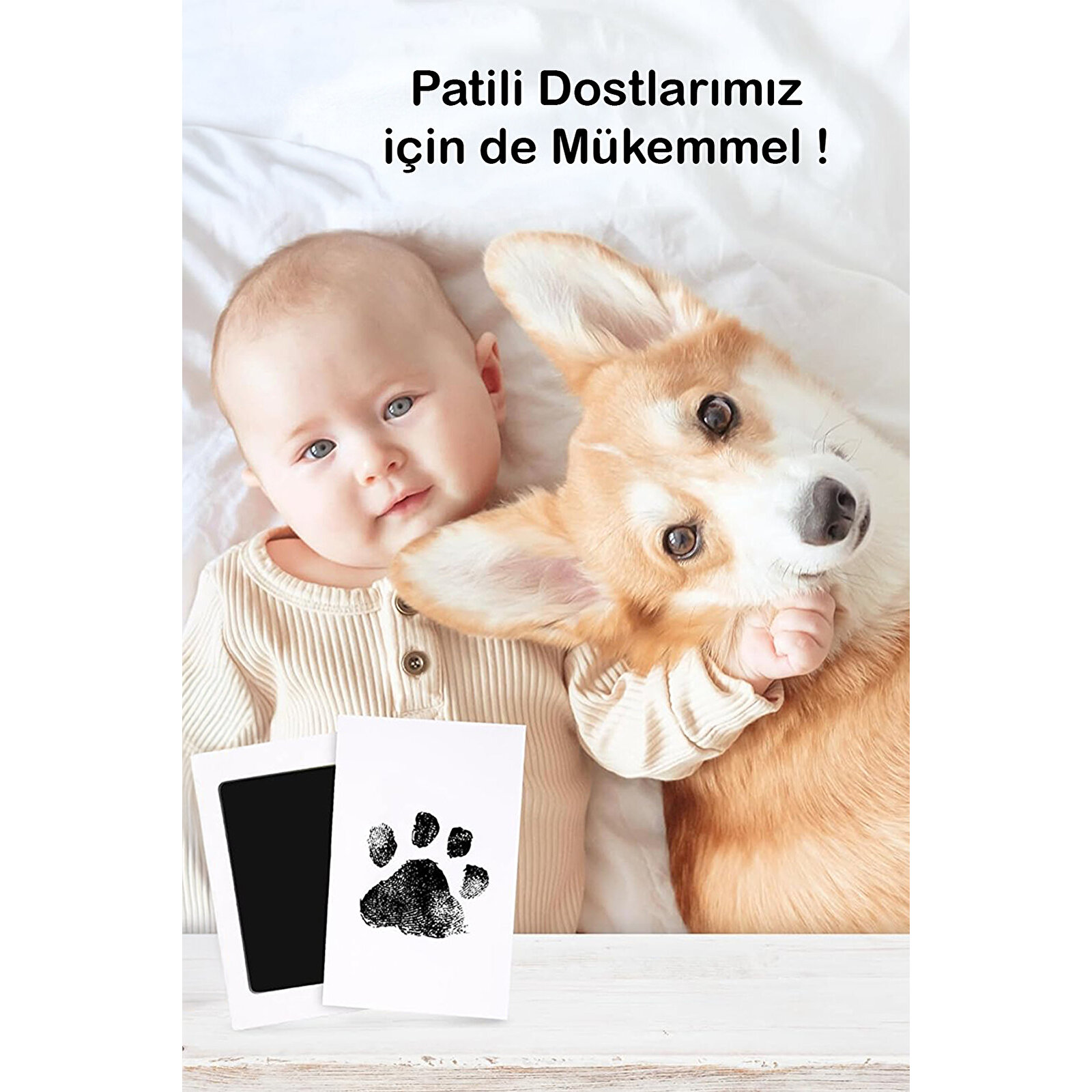 Temassız Mürekkep Baskı Kiti - Bebek El/Ayak İzi Seti