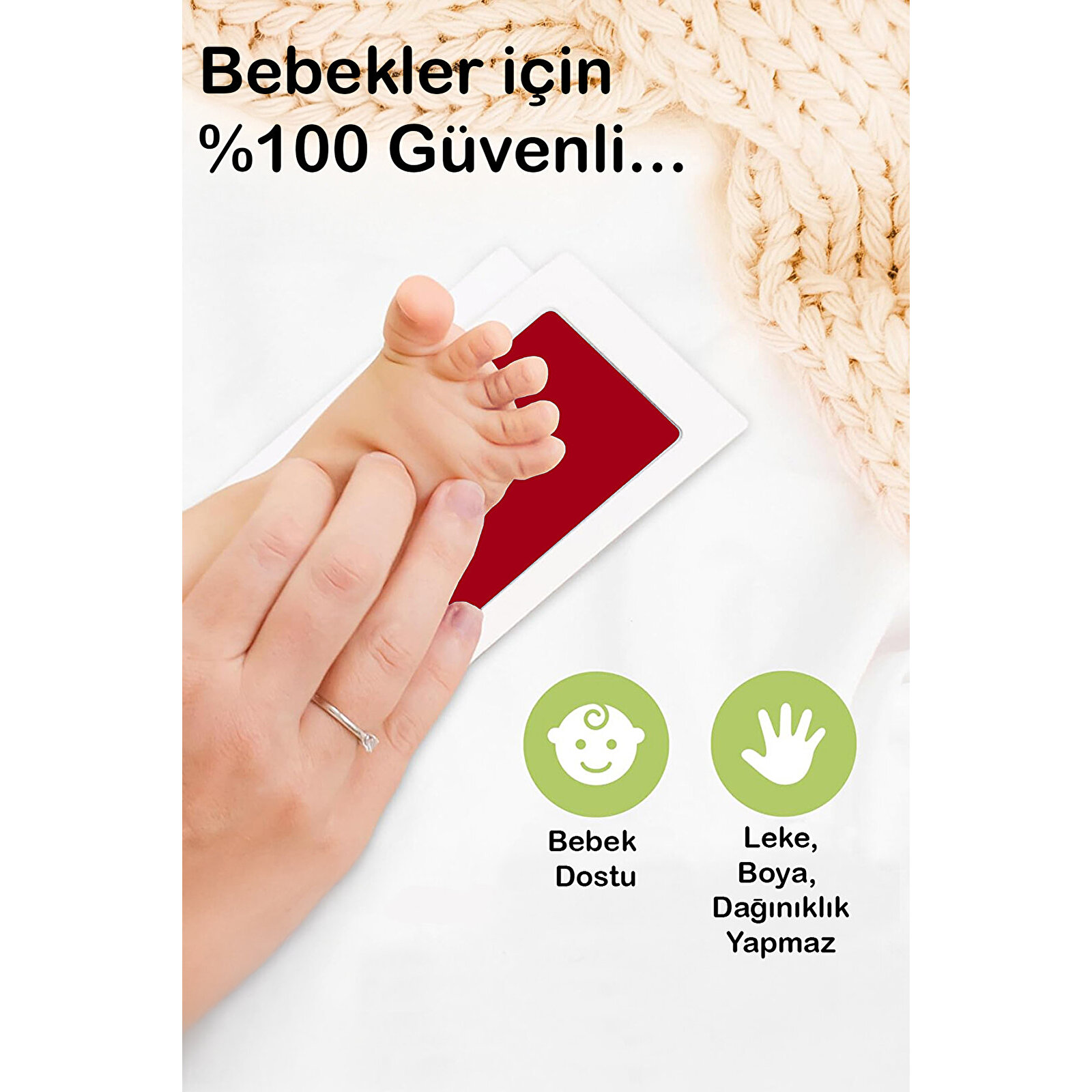 Temassız Mürekkep Baskı Kiti - Bebek El/Ayak İzi Seti