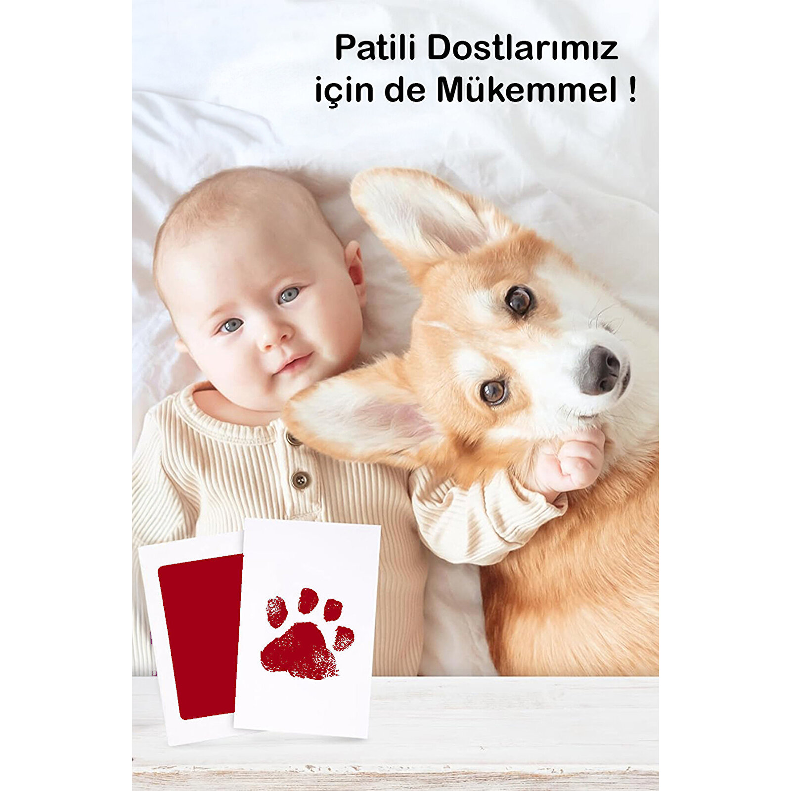 Temassız Mürekkep Baskı Kiti - Bebek El/Ayak İzi Seti