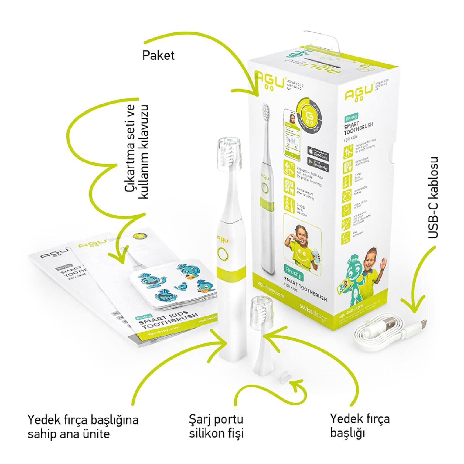 Akıllı Çocuk Diş Fırçası - AGU Brushy