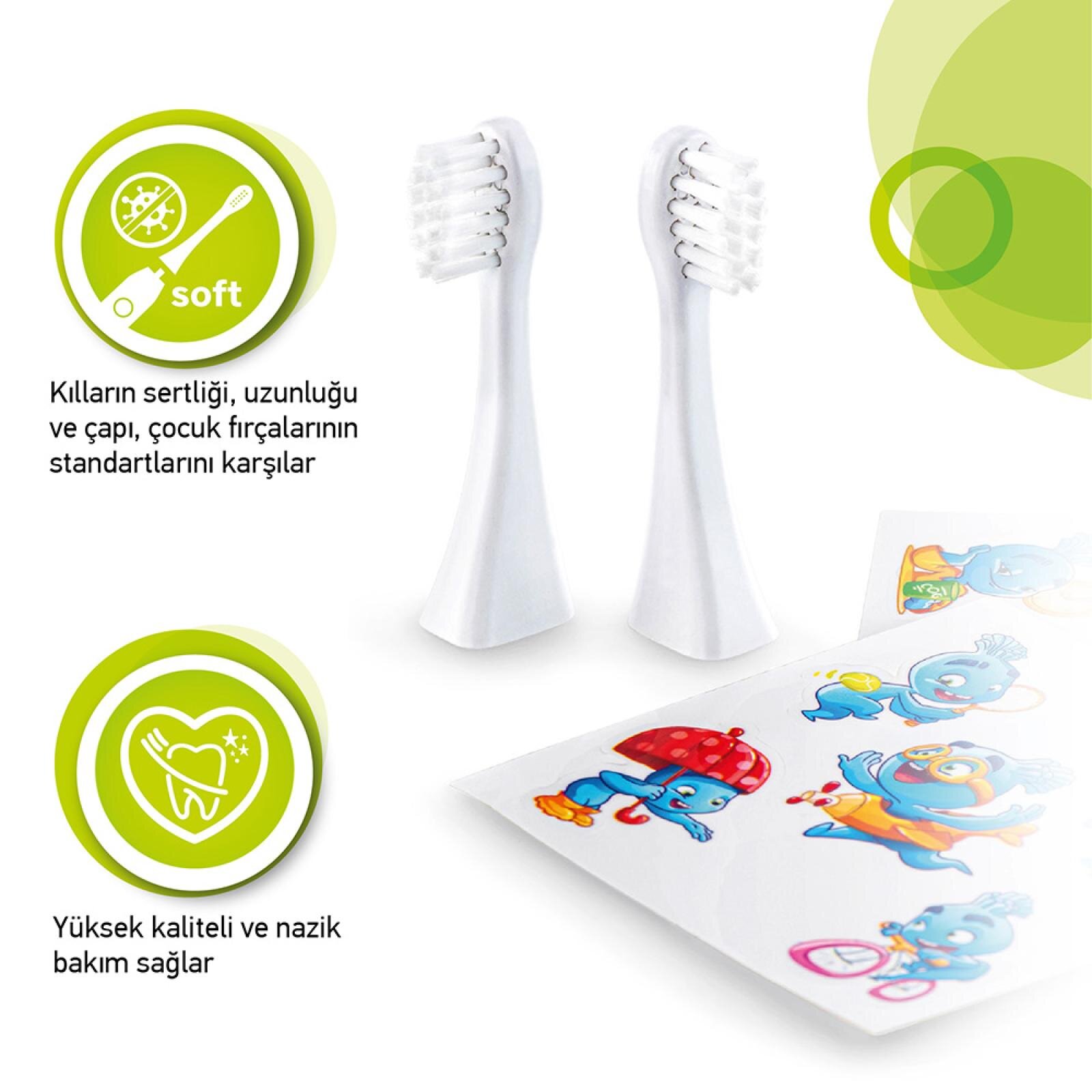 STK6 Akıllı Diş Fırçası İçin Yedek Başlık BSTK6 Uyumlu Yedek Fırça