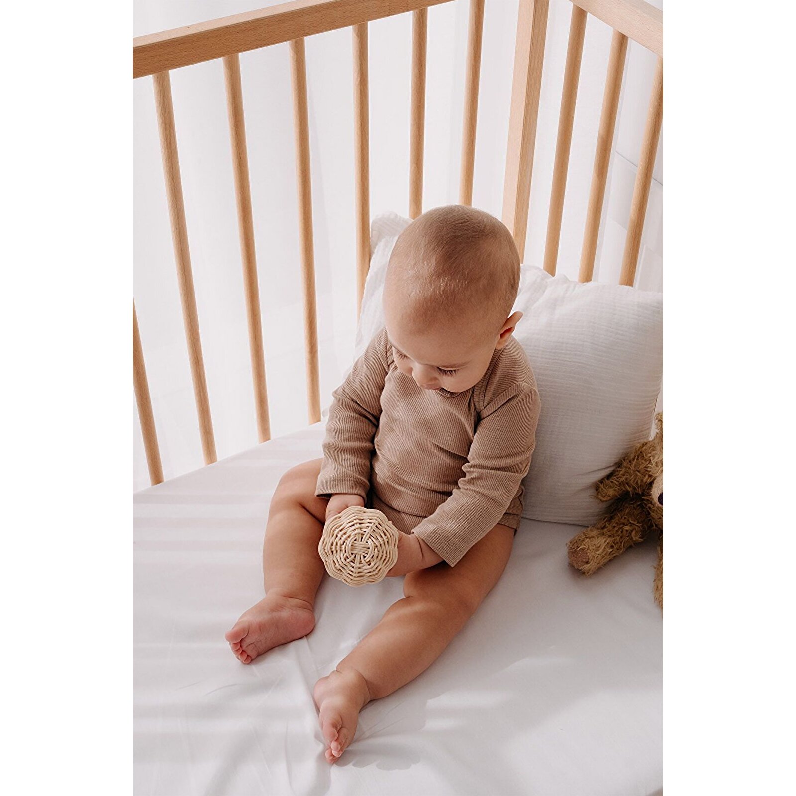 3 Parça Unisex Bebek Uzun Kollu Pamuk Bodysuit Takımı Yenidoğan Ve Çocuk Hediye Seti