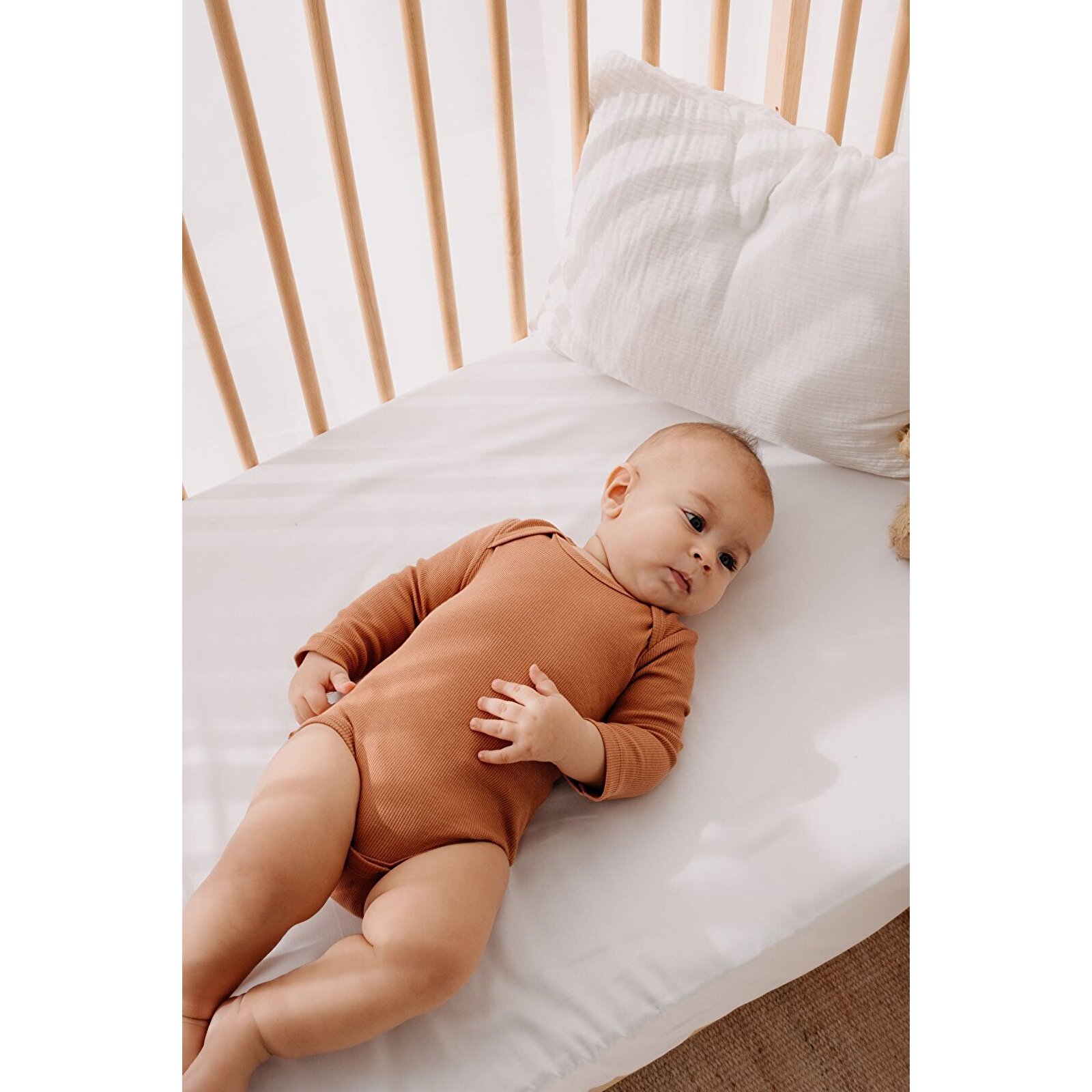 3 Parça Unisex Bebek Uzun Kollu Pamuk Bodysuit Takımı Yenidoğan Ve Çocuk Hediye Seti