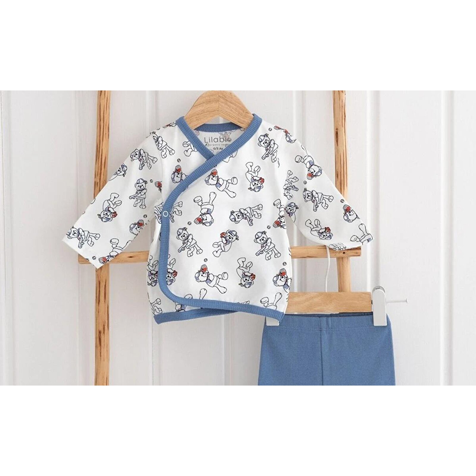 %100 Pamuk 3 Parça Bebek Zıbın Takım Yenidoğan Hediye Seti Ayıcık