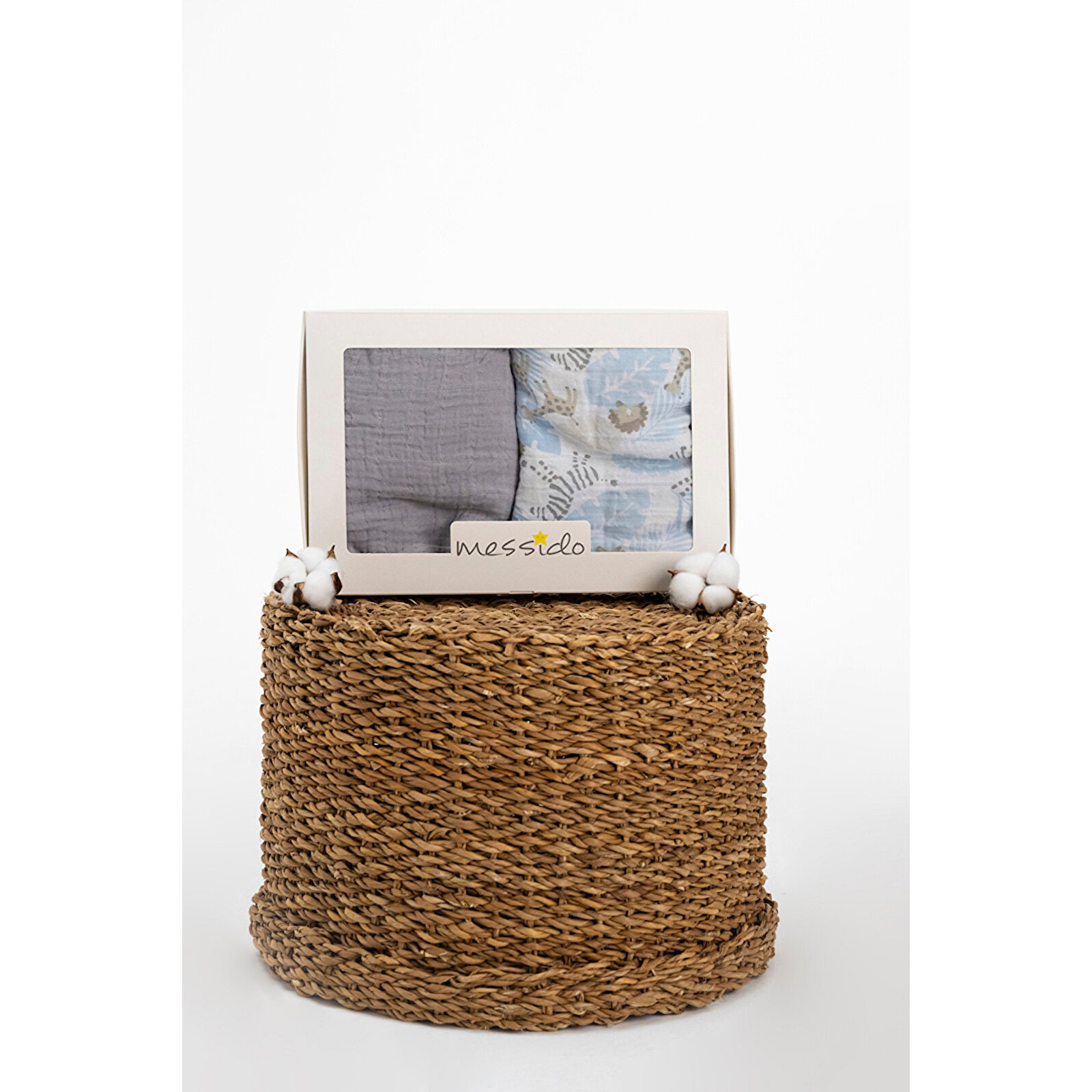 2'li Müslin Battaniye - Mavi 110x 110 Cm