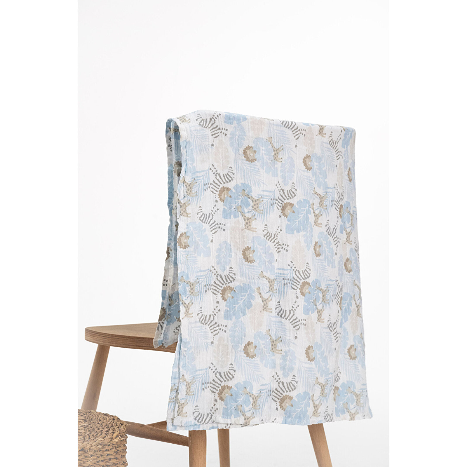 2'li Müslin Battaniye - Mavi 110x 110 Cm