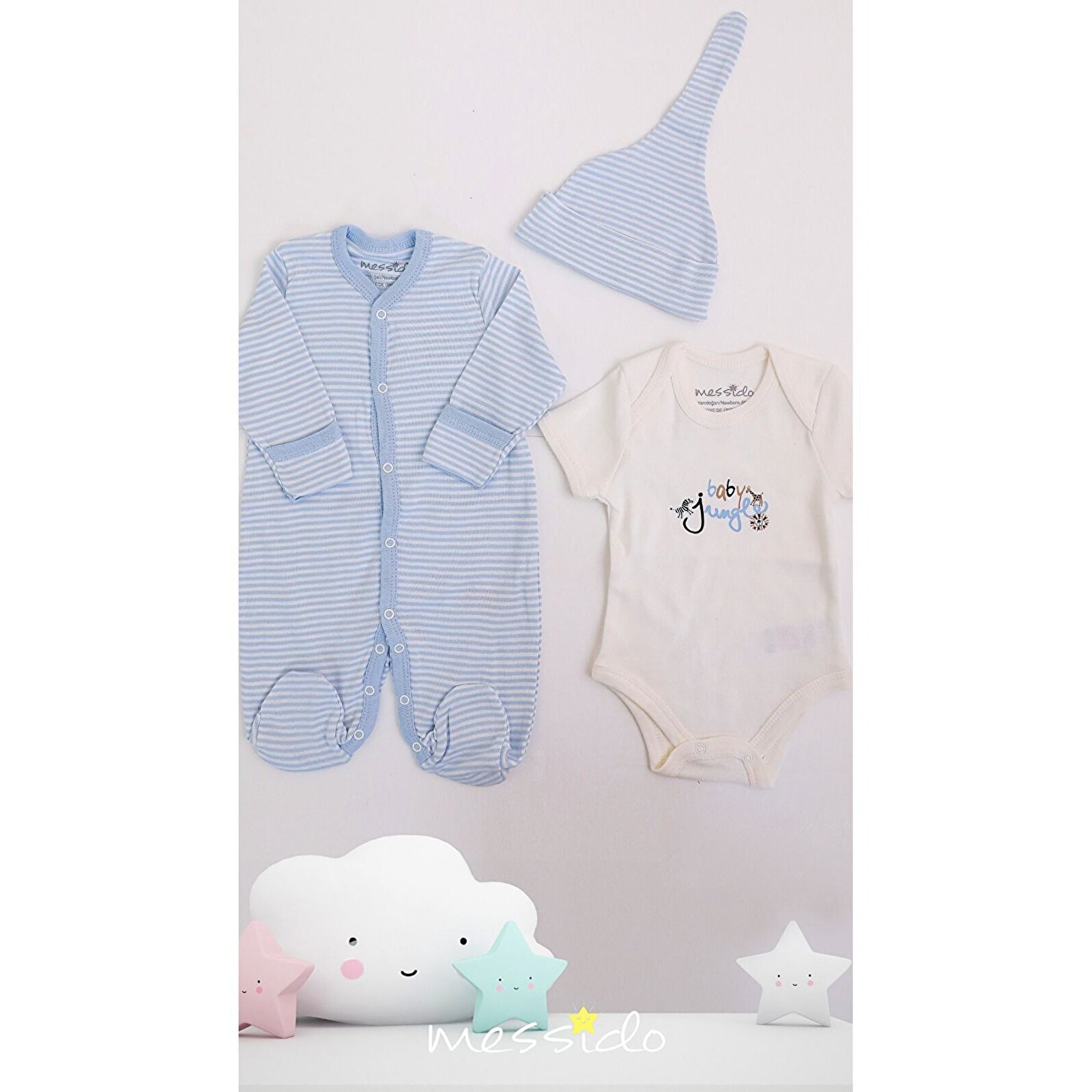 %100 Pamuk Yenidoğan 3'lü Set %100 Pamuk Yenidoğan 3'lü Set