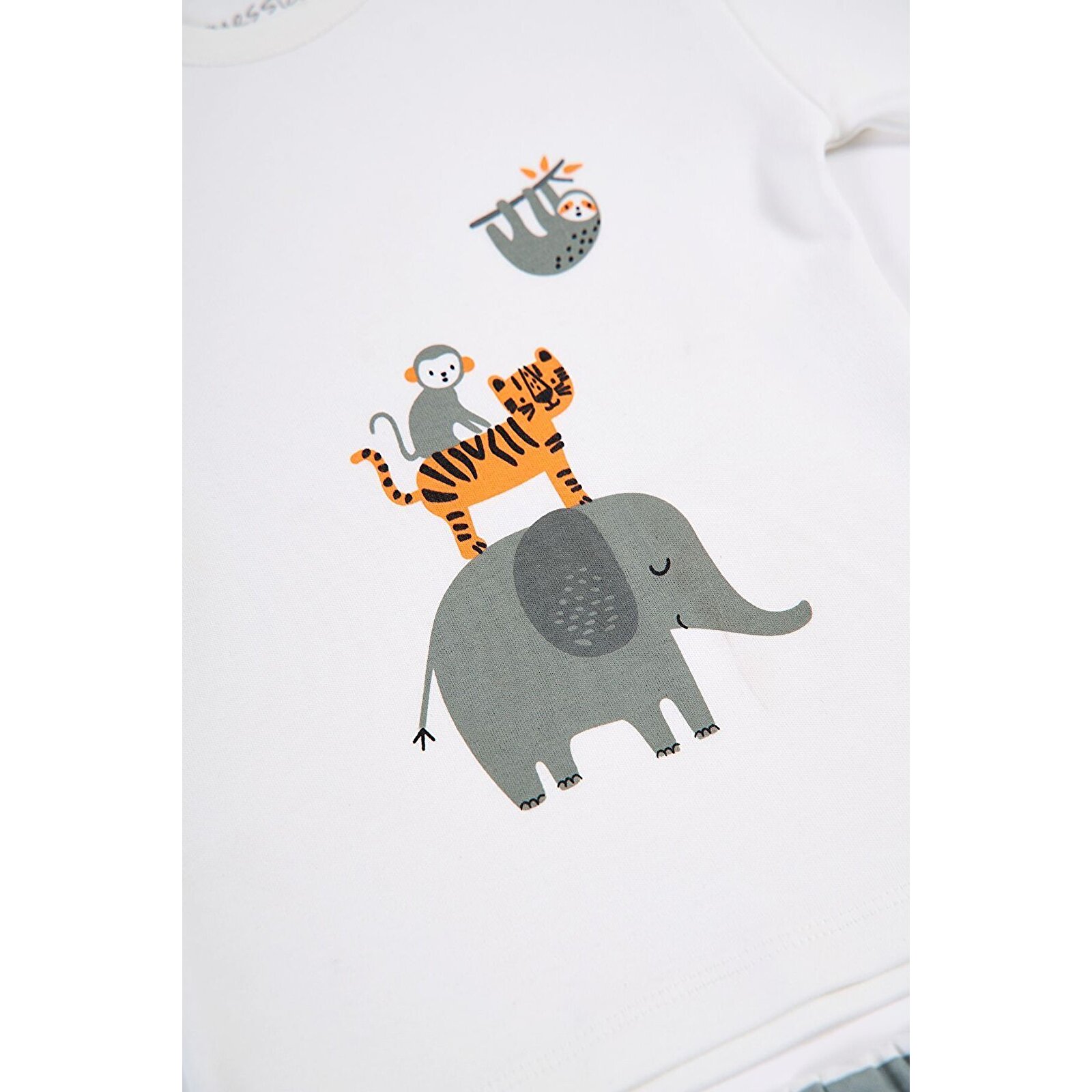 1-5 Yaş Çocuk Hayvan Desenli Pamuklu Uzun Kollu Pijama&nbsp;takımı