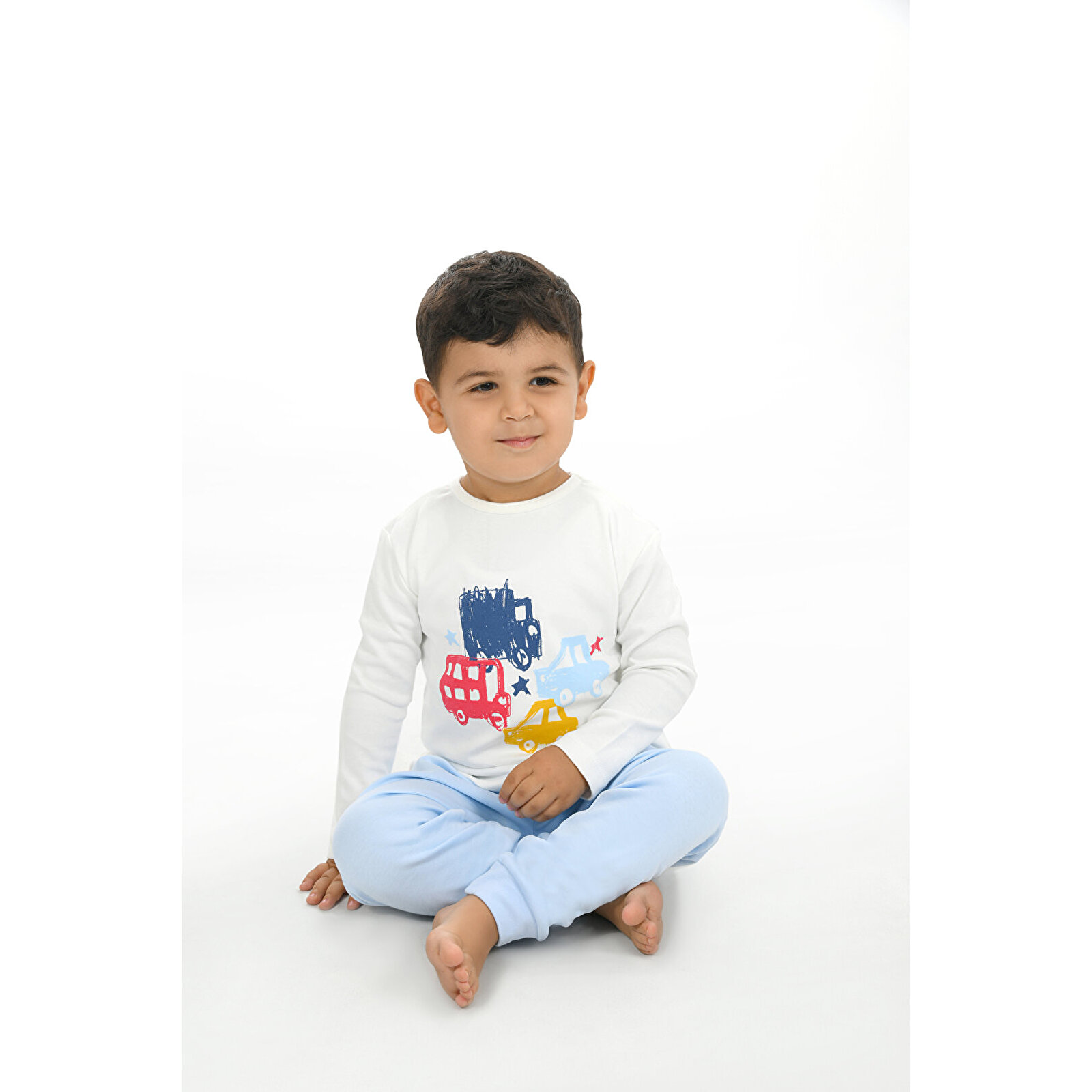 Çocuk Pijama 1-5 Yaş Araba Desen