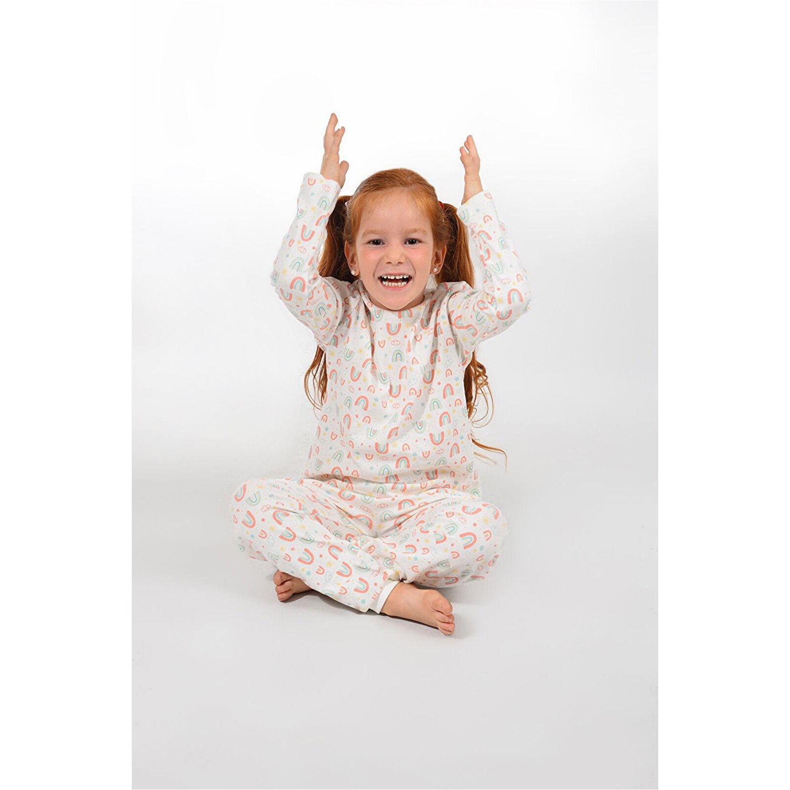 Çocuk Pijama 1-5 Yaş Gökkuşağı Desen