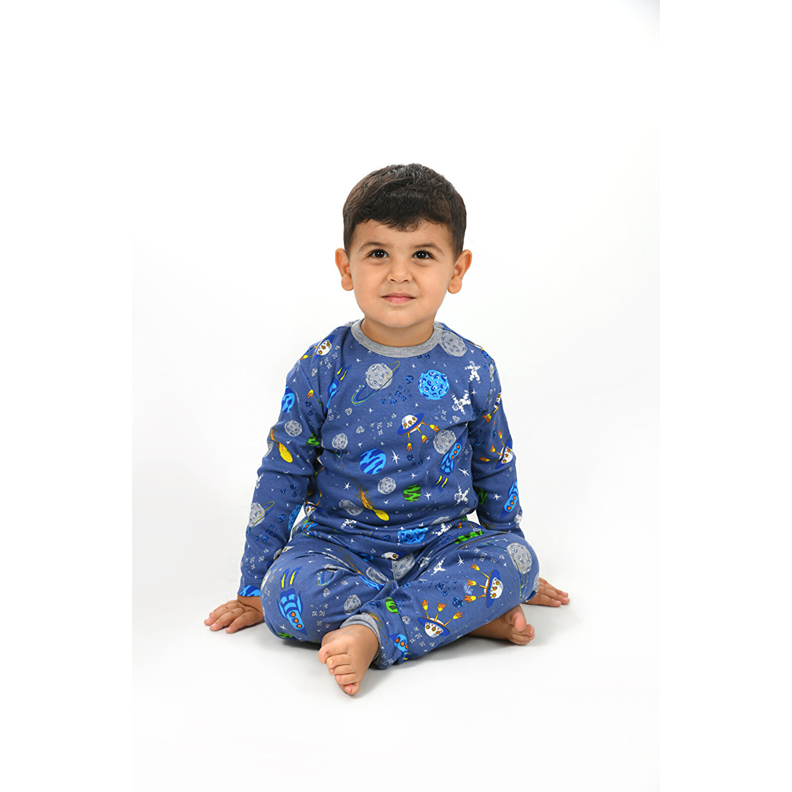 Çocuk Pijama Takımı 1-5 Yaş Uzay Desen