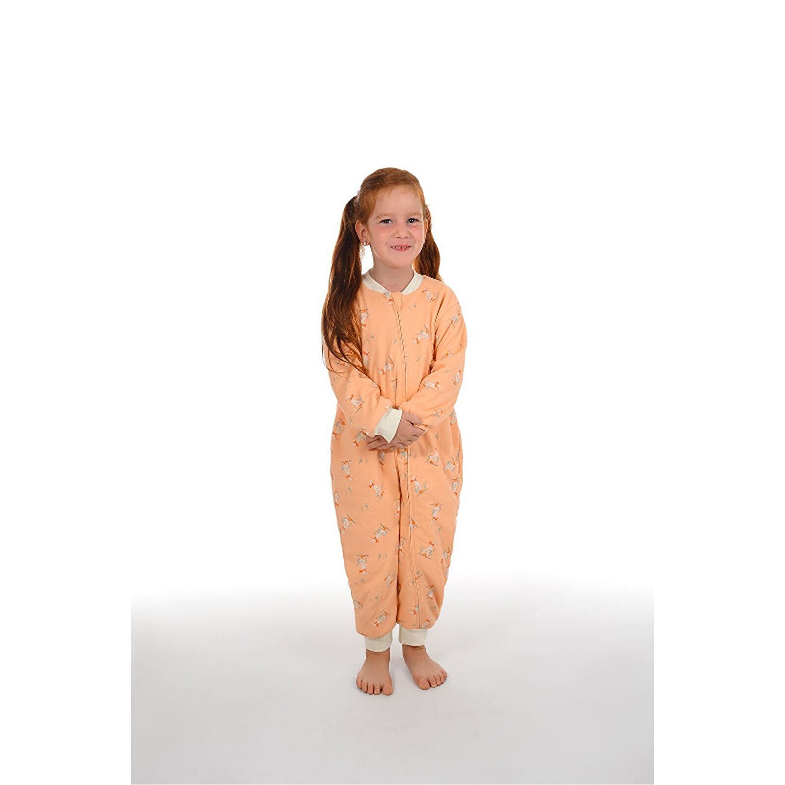 Kız Ördekli Desen Uyku Tulumu Fermuarlı 1TOG Bisiklet Yaka Ribanalı Paça Uzun Kol Kız Ördekli Desen Uyku Tulumu Fermuarlı 1TOG Bisiklet Yaka Ribanalı Paça Uzun Kol