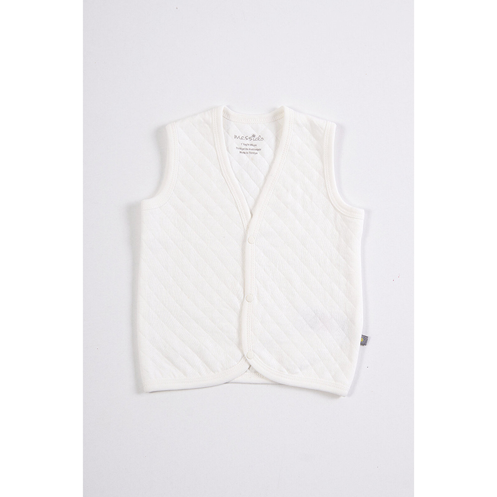 Kapitone Bebek Yelek- Beyaz