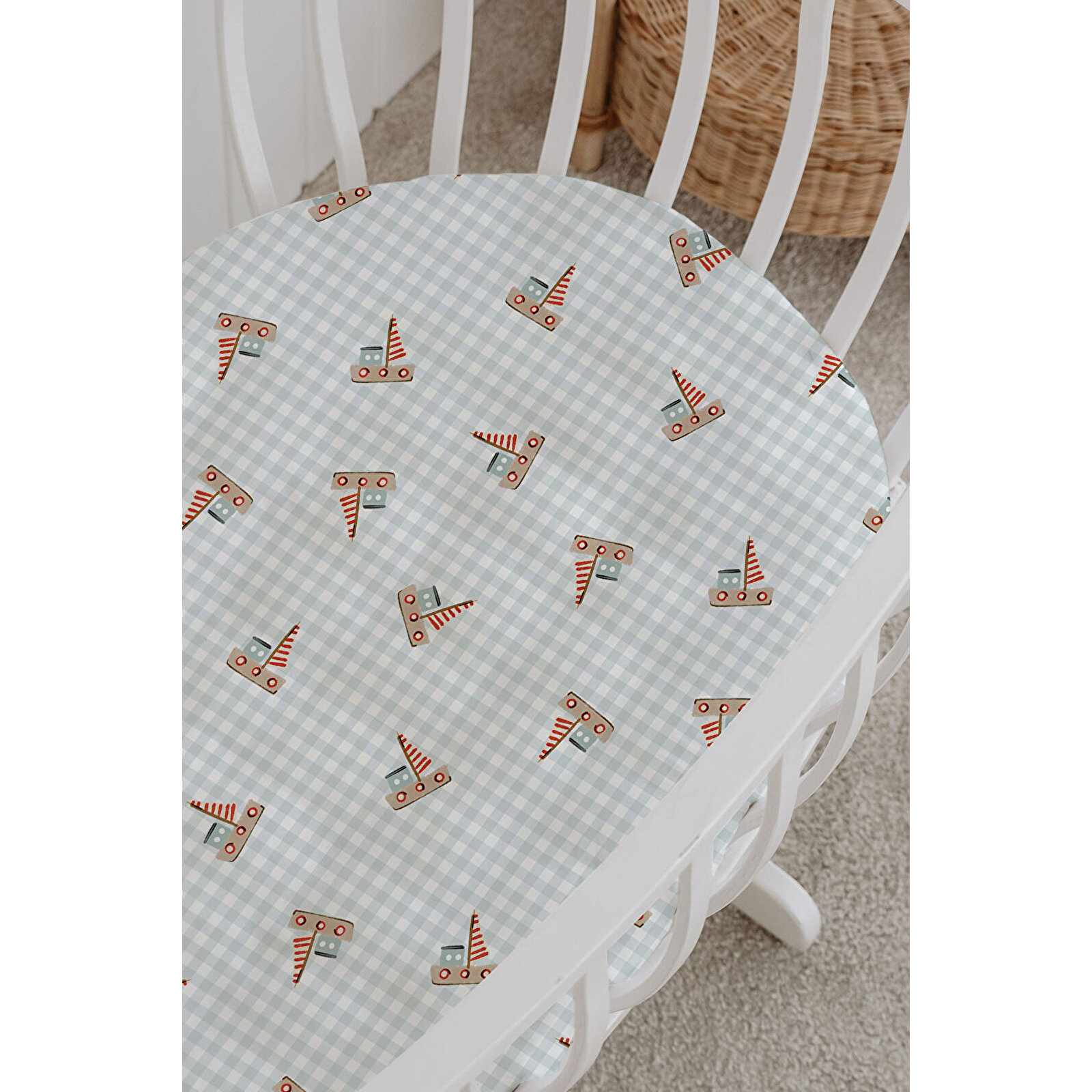 %100 Pamuklu Poplin Anne Yanı Beşik Nevresim Seti 60x100 cm - Cute Carousel