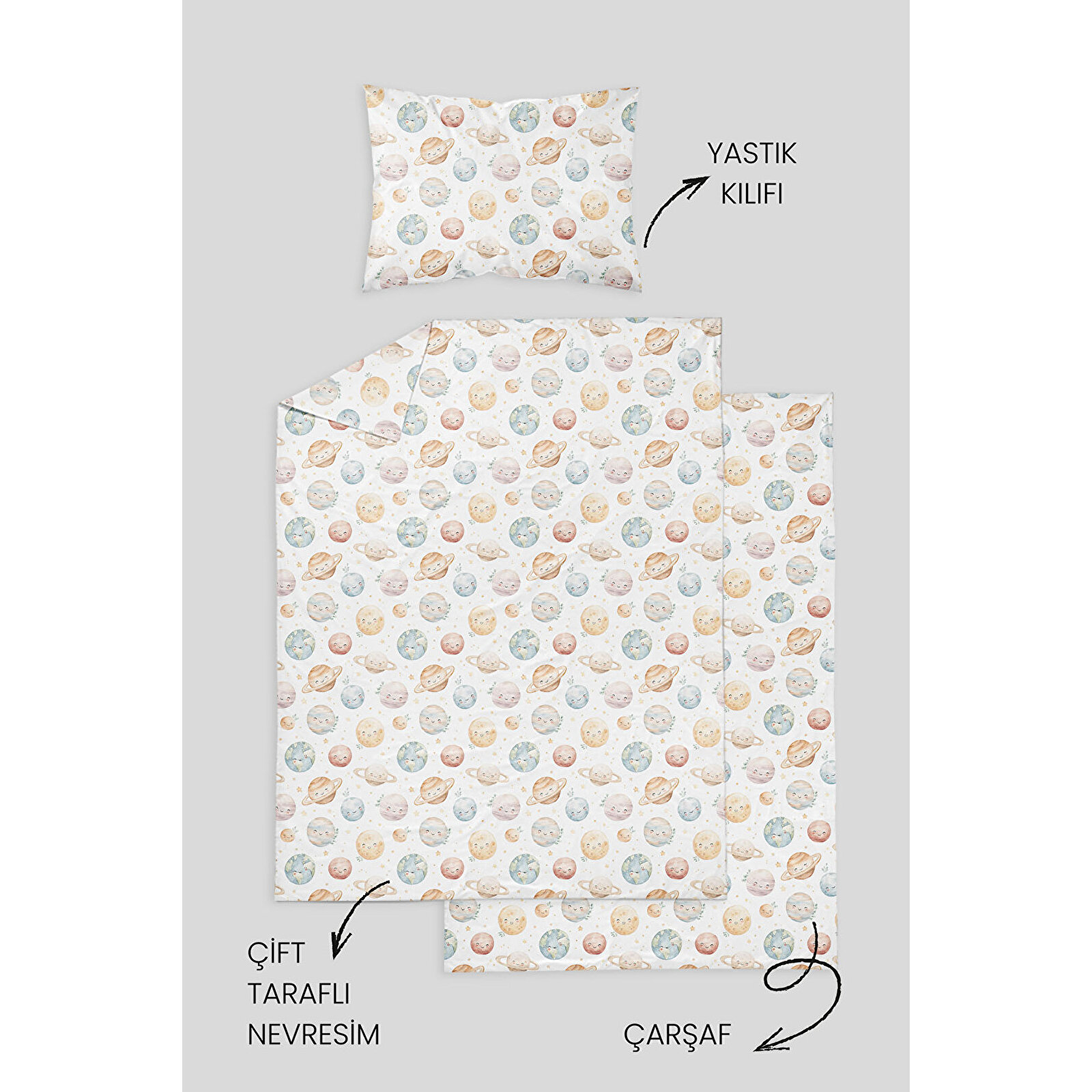 %100 Pamuklu Poplin Anne Yanı Beşik Nevresim Seti 60x100 cm - Renkli Kalpler %100 Pamuklu Poplin Anne Yanı Beşik Nevresim Seti 60x100 cm - Renkli Kalpler